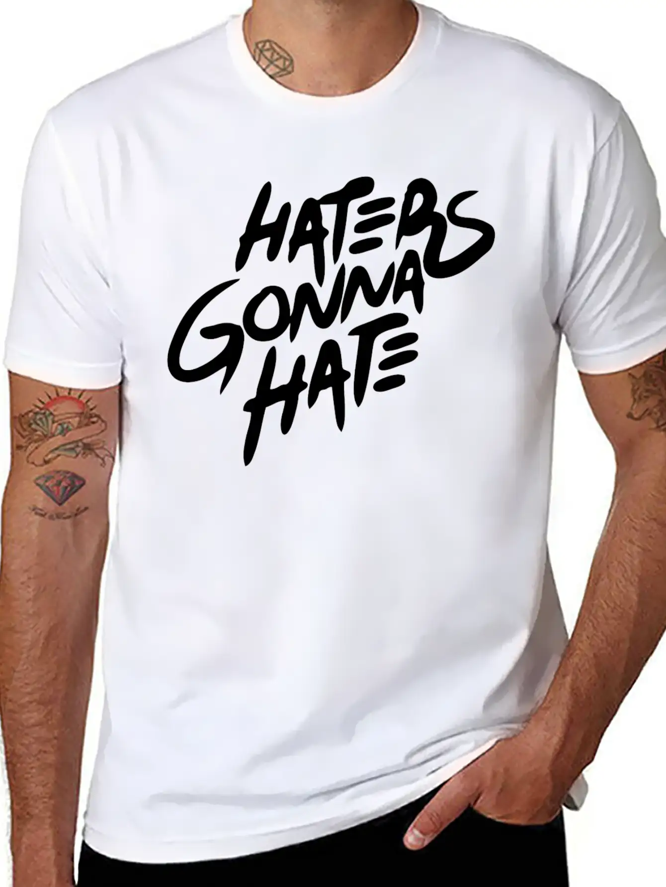 Hater - Haters Gonna Hate Stylish Everyday T-Shirt – Unisex Basic Cotton Tee