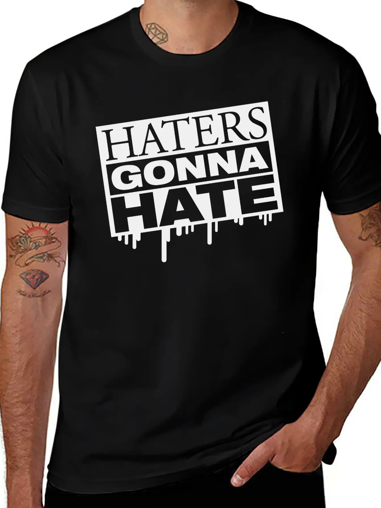 Haters_gonna_hate_ta1 Breathable Graphic T-Shirt – Perfect For Casual Days