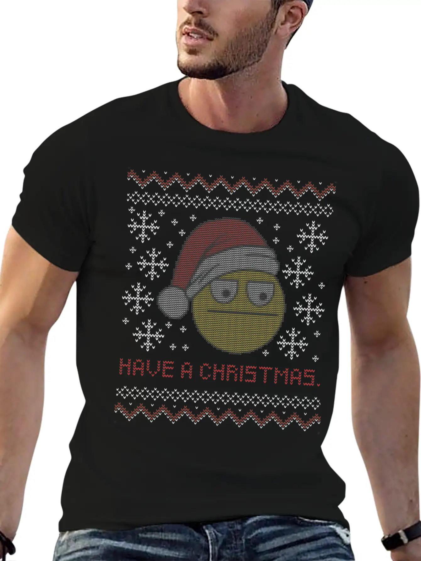 Have A Christmas Ugly Christmas Sweater Knit Stylish Everyday T-Shirt – Unisex Basic Cotton Tee