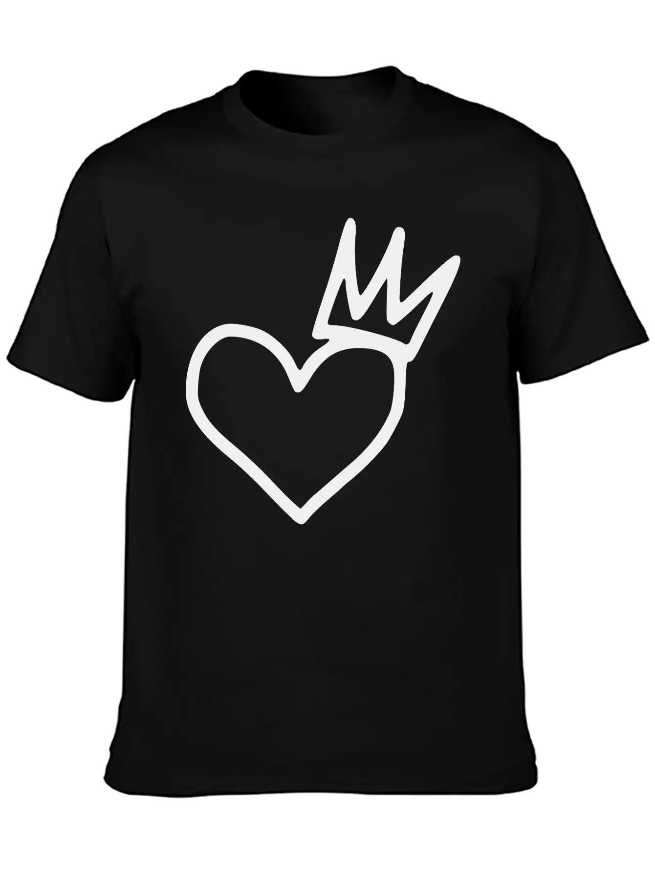 Heart Emojis Sketch Crown Sticker Breathable Graphic T-Shirt – Perfect For Casual Days