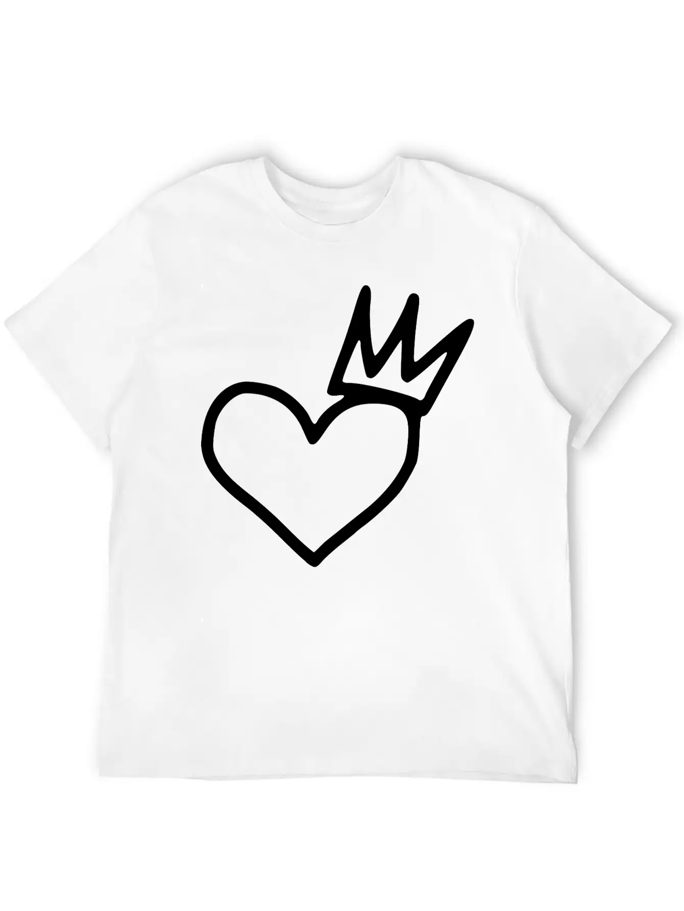 Heart Emojis Sketch Crown Sticker Breathable Graphic T-Shirt – Perfect For Casual Days