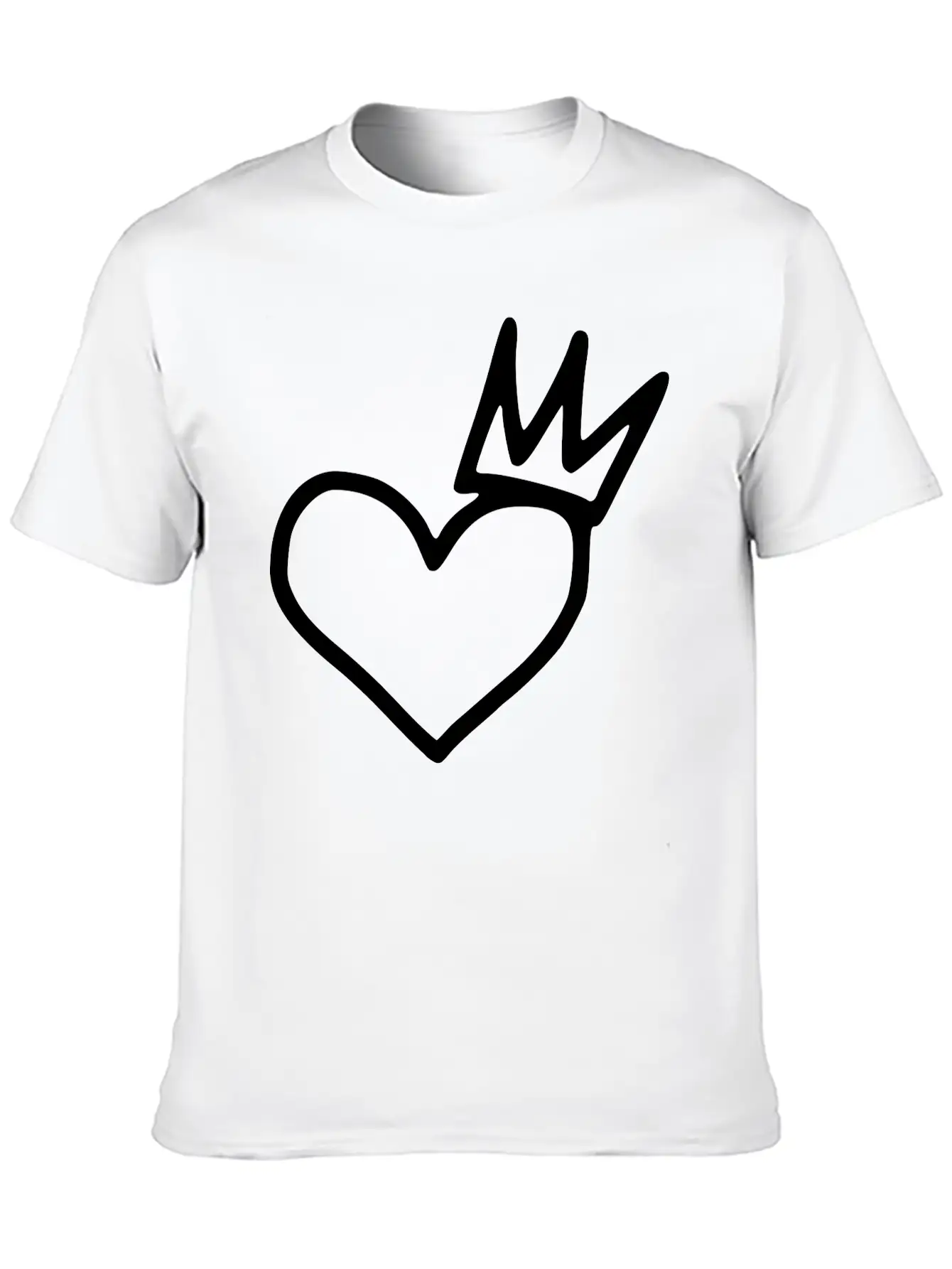 Heart Emojis Sketch Crown Sticker Breathable Graphic T-Shirt – Perfect For Casual Days