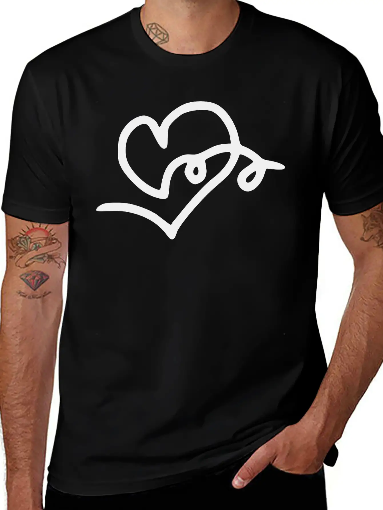 Heart Emojis Sketch Stylish Everyday T-Shirt – Unisex Basic Cotton Tee