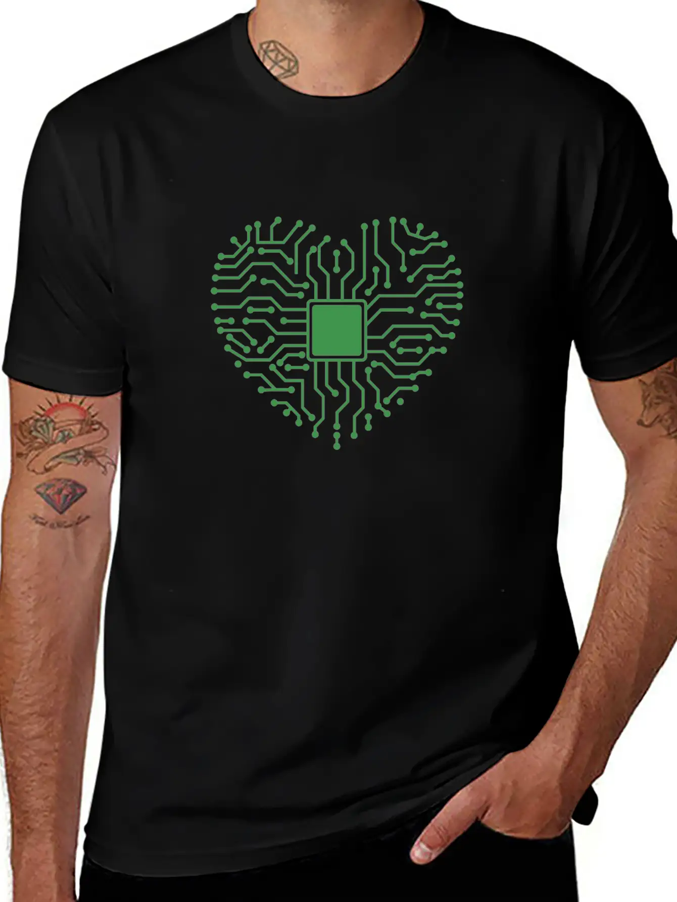 Heart From Electronics Profession Technique Curren Stylish Everyday T-Shirt – Unisex Basic Cotton Tee