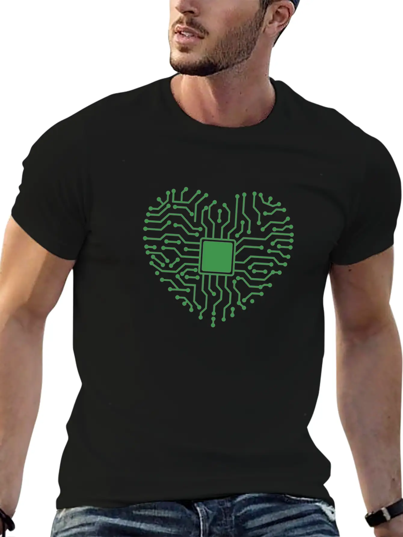 Heart From Electronics Profession Technique Curren Stylish Everyday T-Shirt – Unisex Basic Cotton Tee