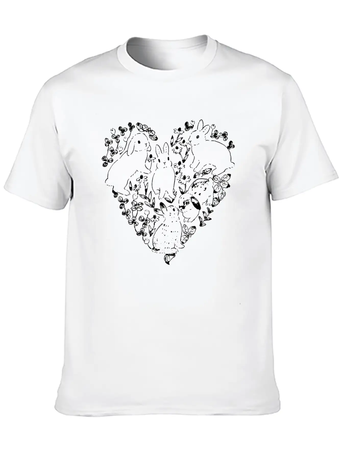 Heart Gift Bunny Rabbit Pet Basic Graphic T-Shirt – Daily Comfort In Soft Cotton