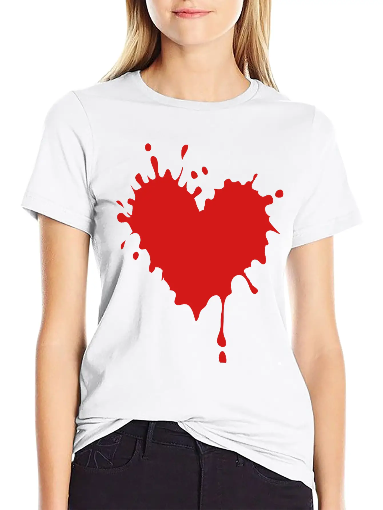 Heart Splatter Classic Cotton Tee – Unisex Comfort For Any Season