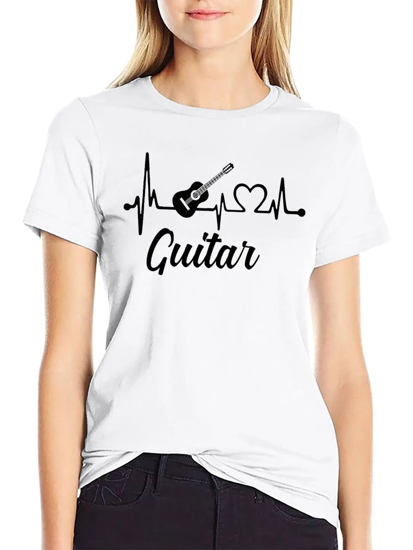 Heartbeat Guitar Stylish Everyday T-Shirt – Unisex Basic Cotton Tee