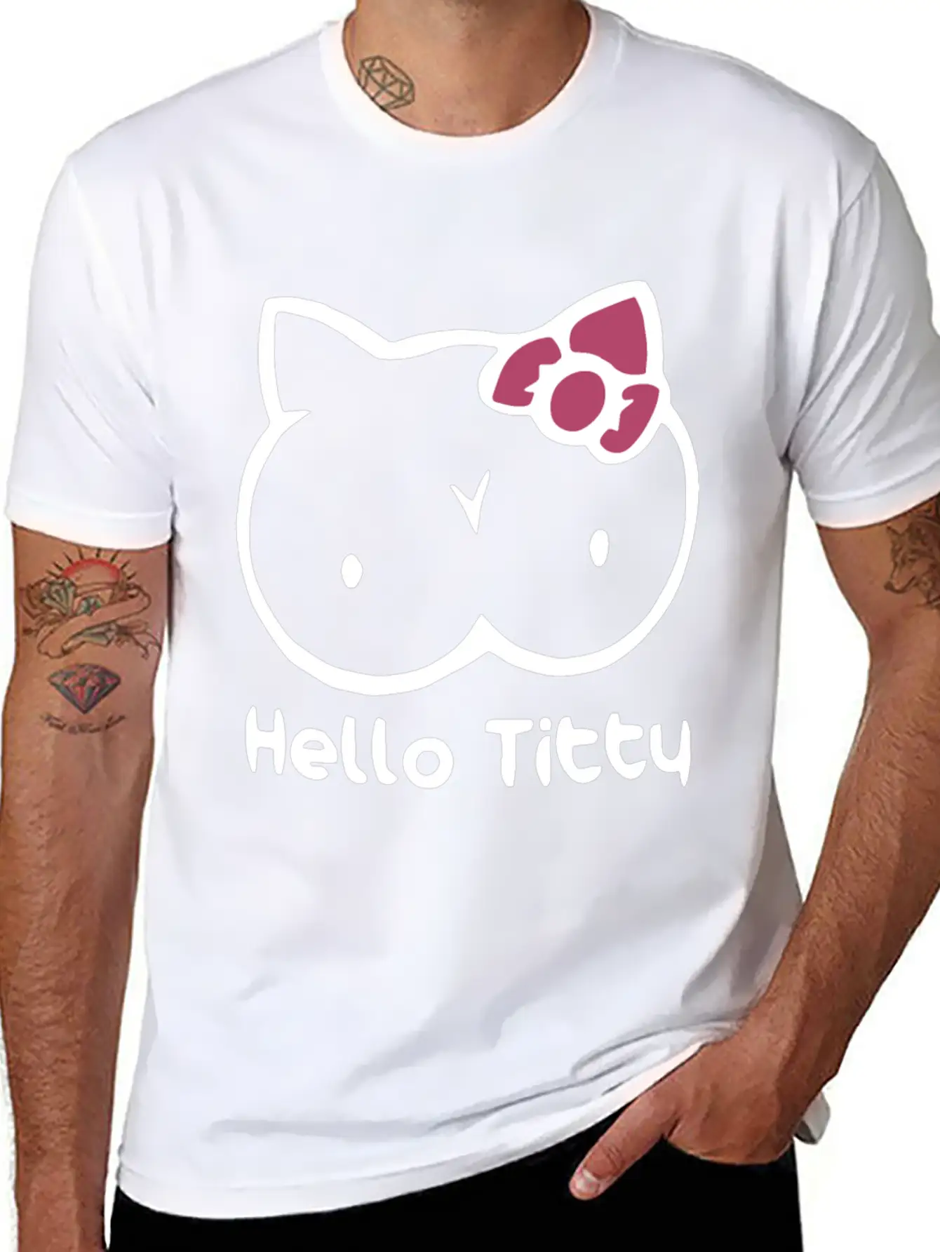 Hello Titty Chickend T Shirts Basic Graphic T-Shirt – Daily Comfort In Soft Cotton