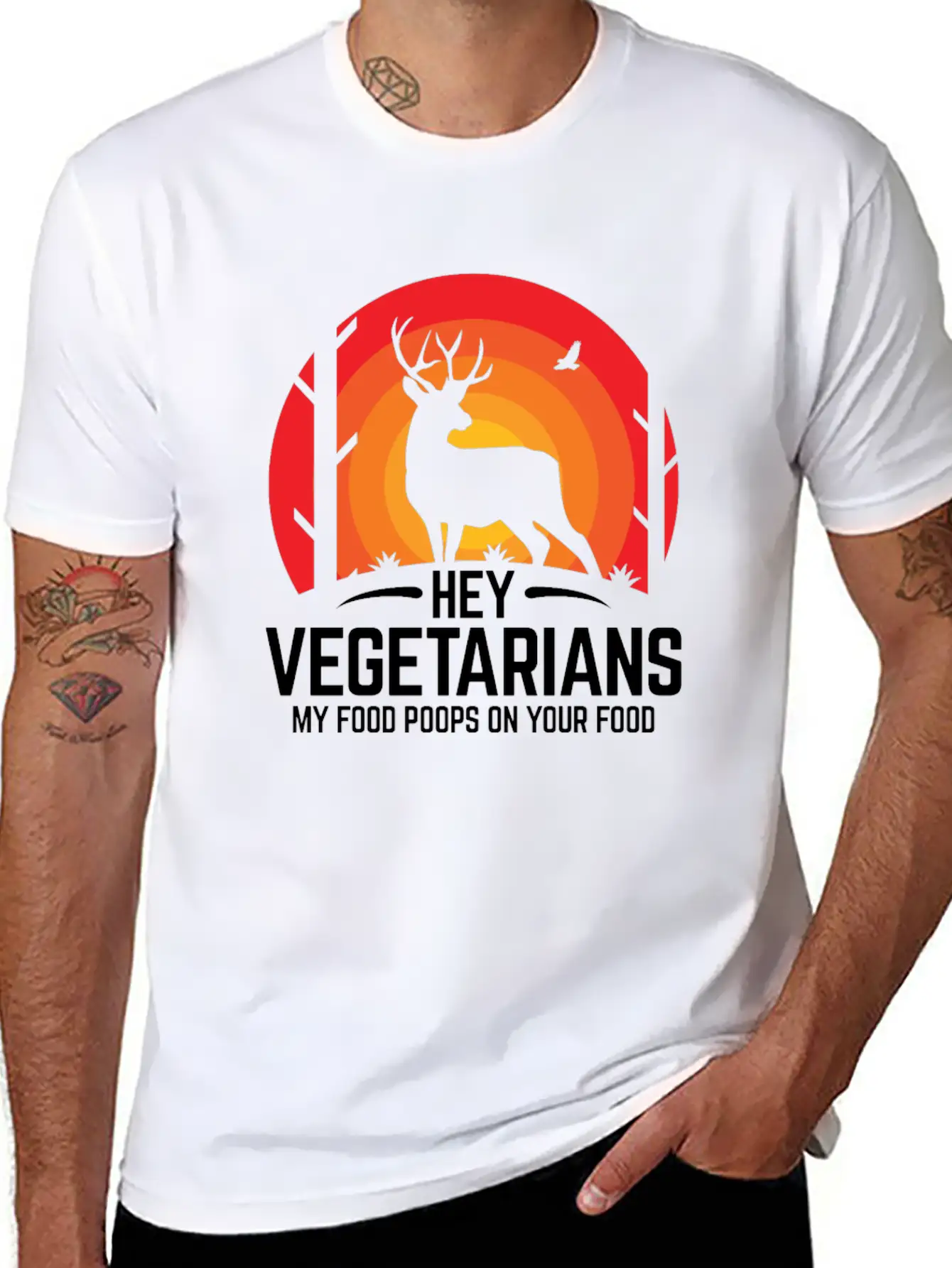 Hey Vegetarians Relaxed Everyday Tee – Lightweight And Durable Cotton