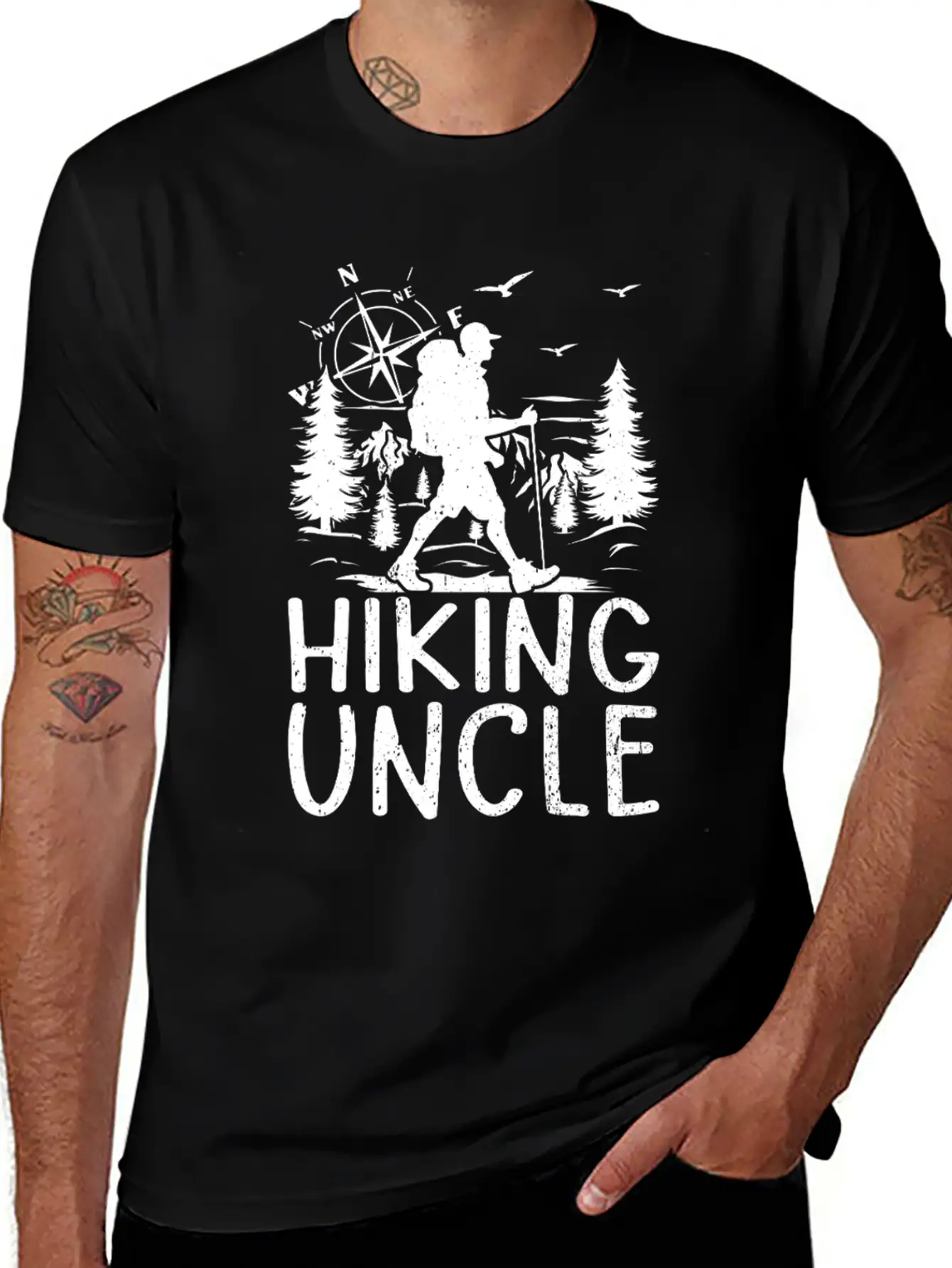 Hiking Uncle Hiking Lover Mountain Hiking Uncle Basic Graphic T-Shirt – Daily Comfort In Soft Cotton