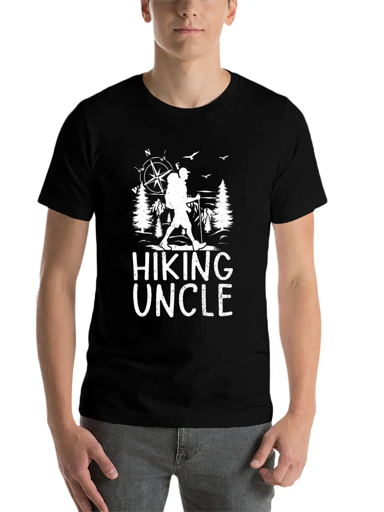 Hiking Uncle Hiking Lover Mountain Hiking Uncle Basic Graphic T-Shirt – Daily Comfort In Soft Cotton