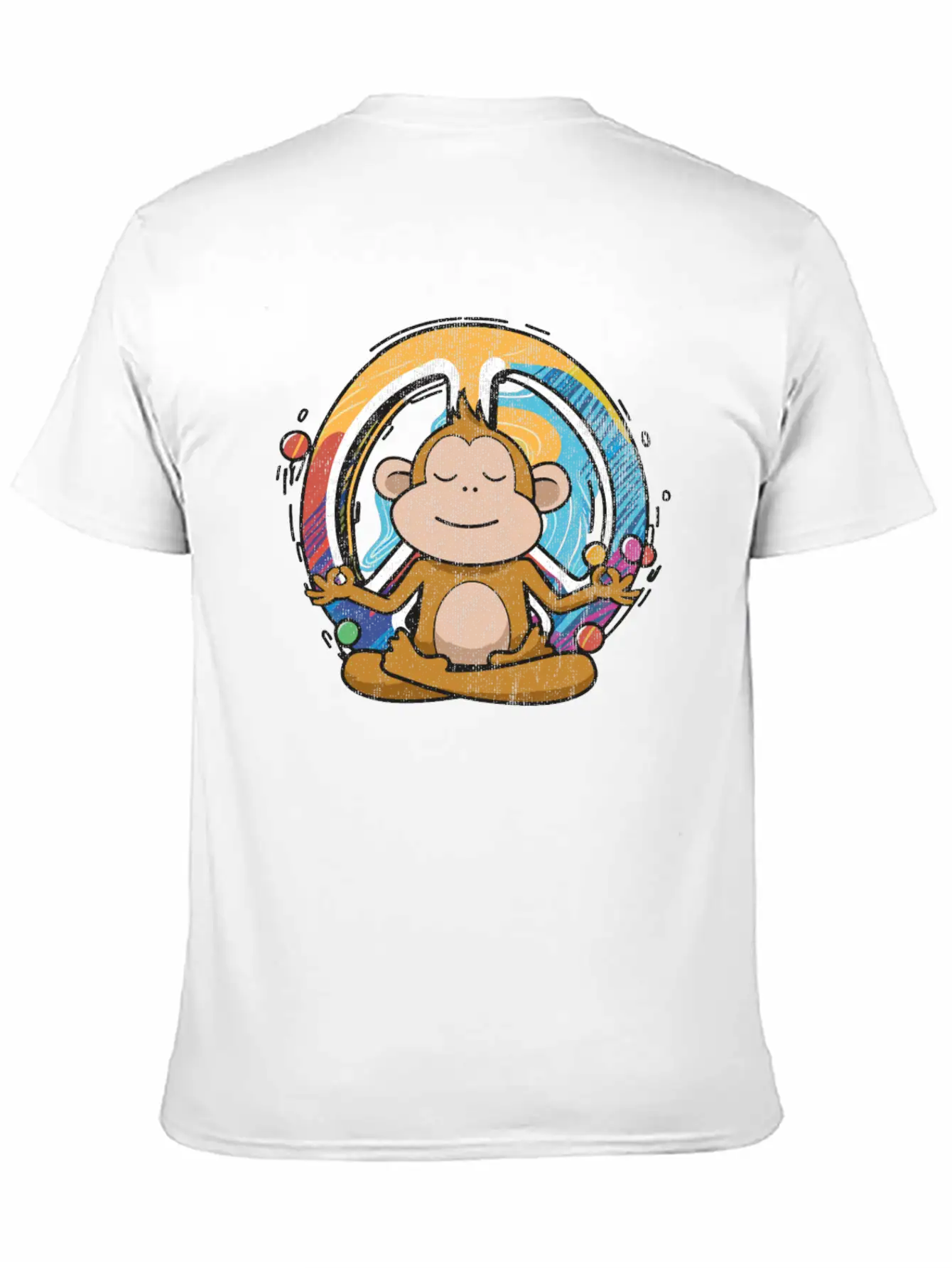 Hippie Monkey Peace Sign Yoga Cool Ape Funny Basic Graphic T-Shirt – Daily Comfort In Soft Cotton