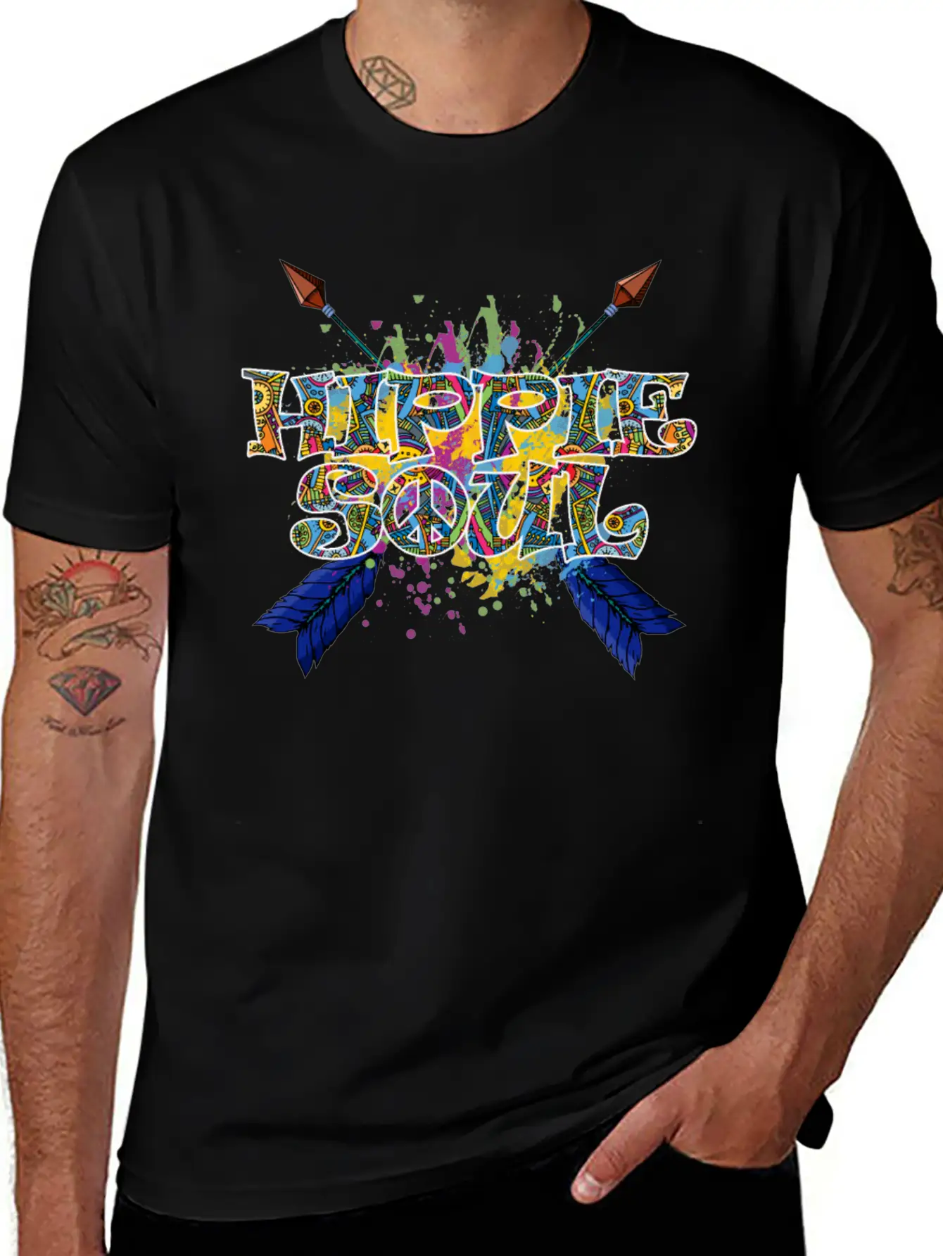 Hippie Soul Colorful Basic Graphic T-Shirt – Daily Comfort In Soft Cotton