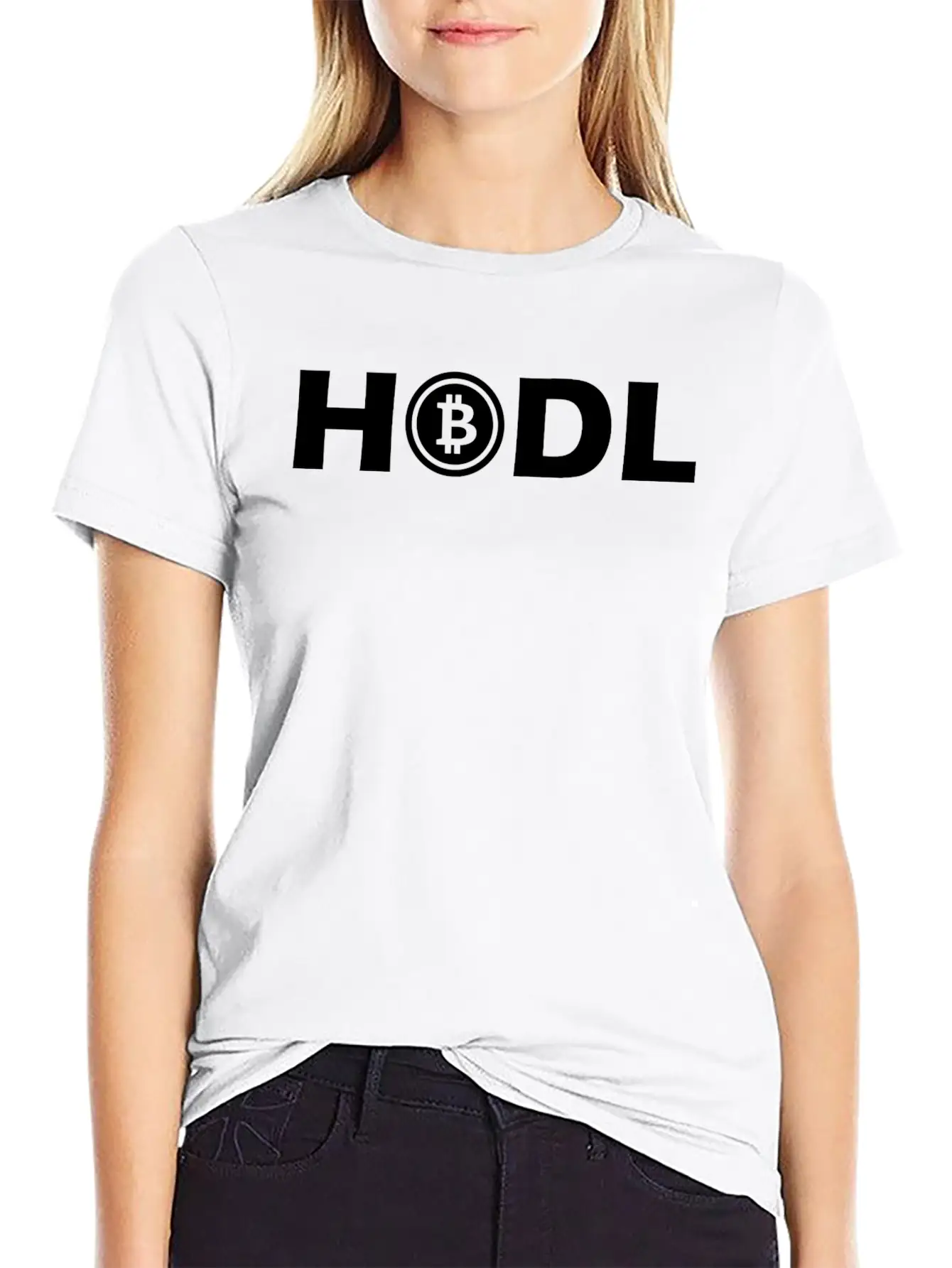 HODL BTC Bitcoin Cryptocurrency White Stylish Everyday T-Shirt – Unisex Basic Cotton Tee