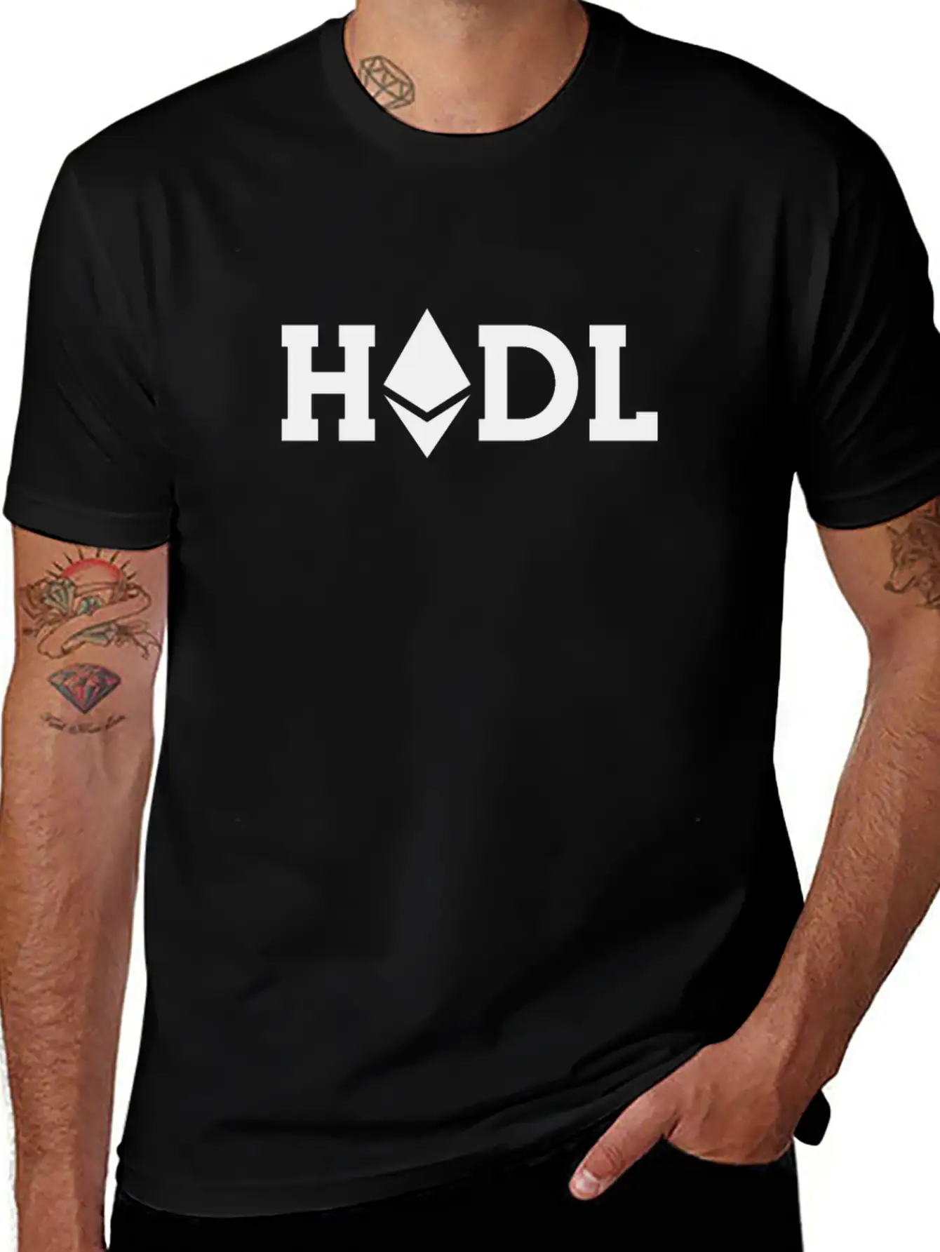 Hodl Ethereum Hodl Logo ETH Coin Freedom Crypto Classic Crew Neck Graphic Tee – Everyday Minimal Look