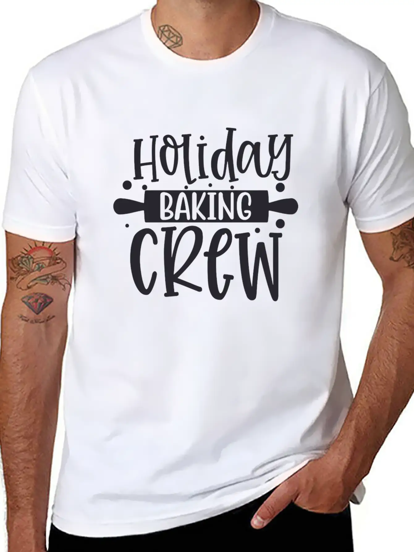 Holiday Baking Crew Lightweight Cotton T-Shirt – Daily Comfort Graphic Shirt