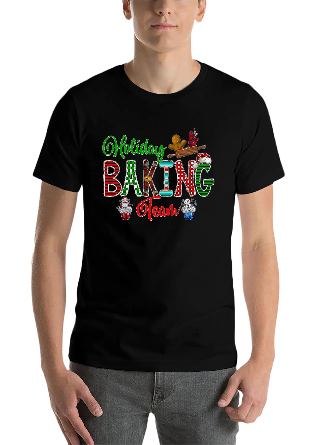 Holiday Baking Team Stylish Everyday T-Shirt – Unisex Basic Cotton Tee