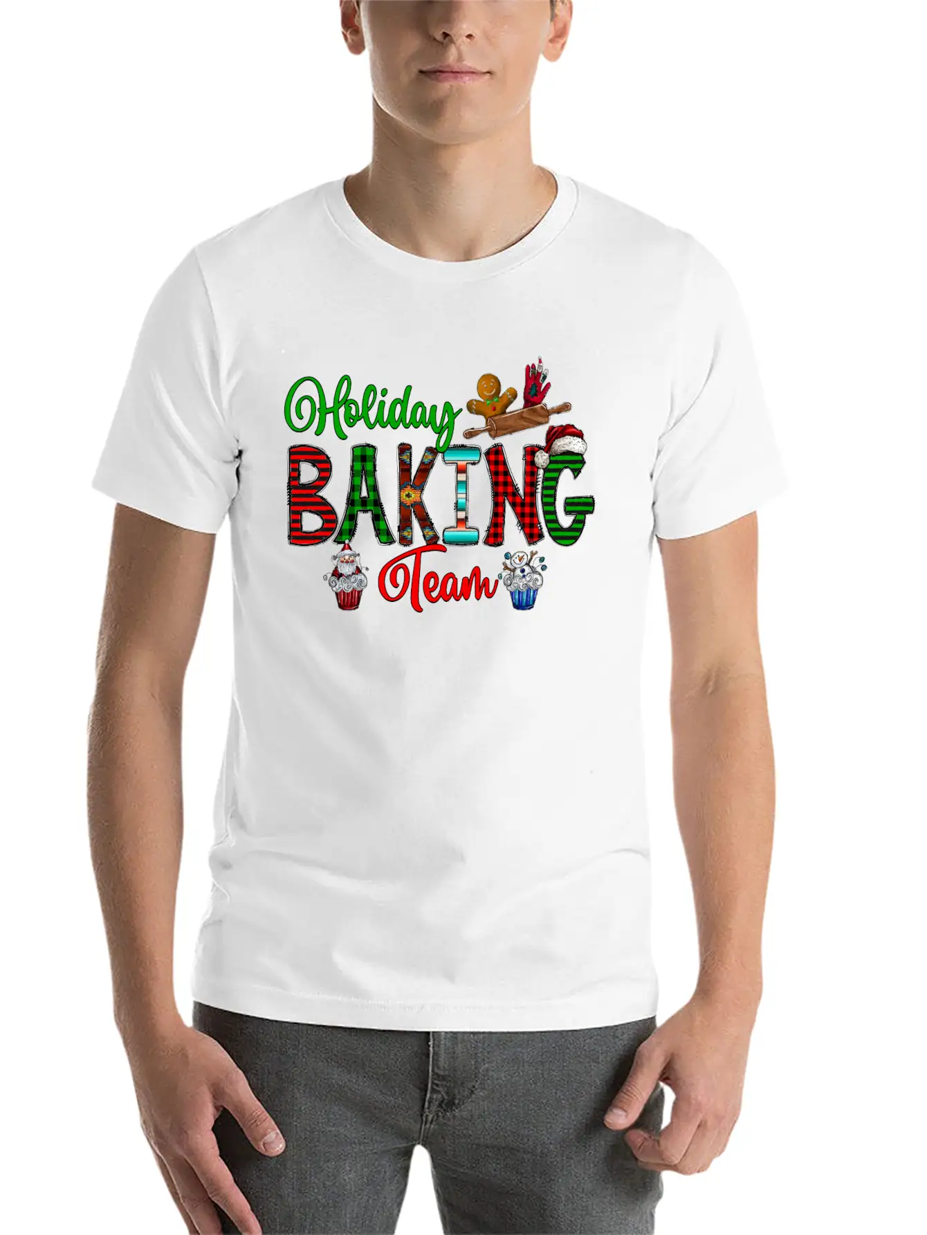 Holiday Baking Team Stylish Everyday T-Shirt – Unisex Basic Cotton Tee