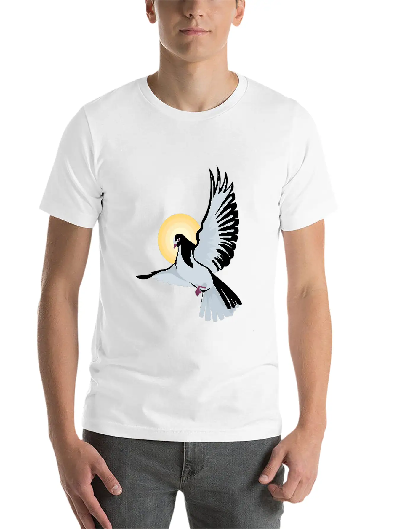 Holy Dove Spirit Jesus God Religion Peace Basic Graphic T-Shirt – Daily Comfort In Soft Cotton