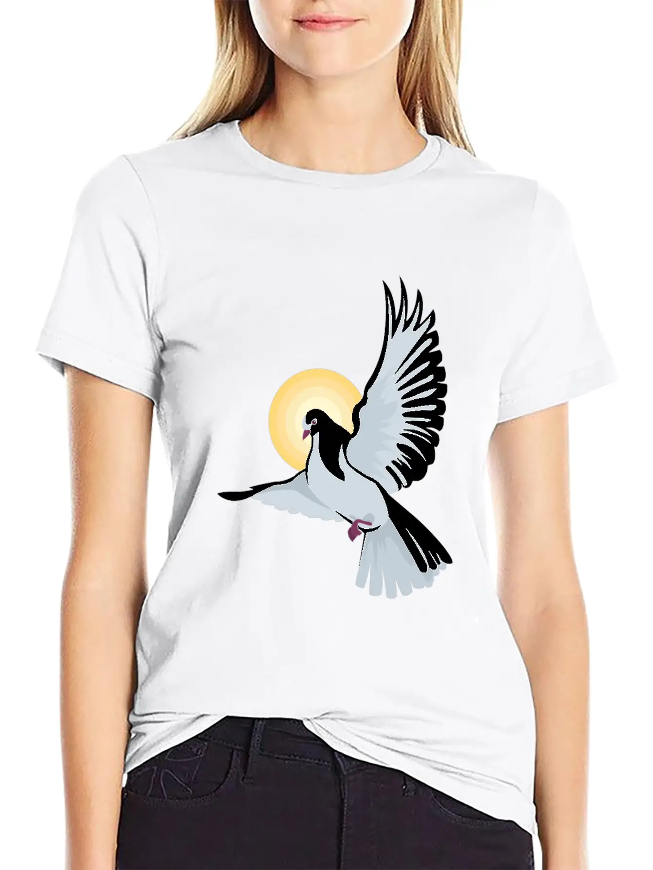 Holy Dove Spirit Jesus God Religion Peace Basic Graphic T-Shirt – Daily Comfort In Soft Cotton