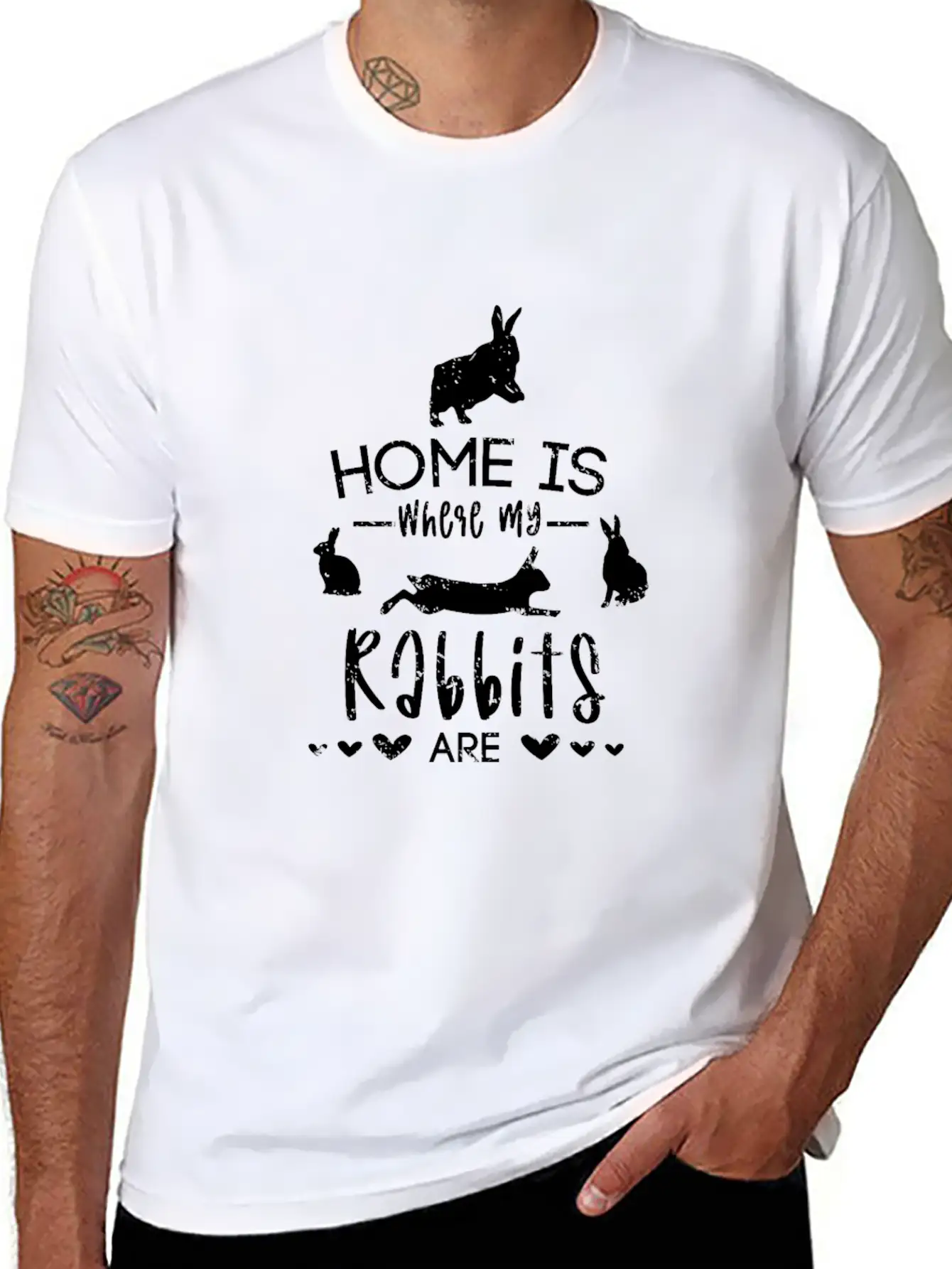 Home Is Where My Rabbits Are For A Rabbit Classic Cotton Tee – Unisex Comfort For Any Season