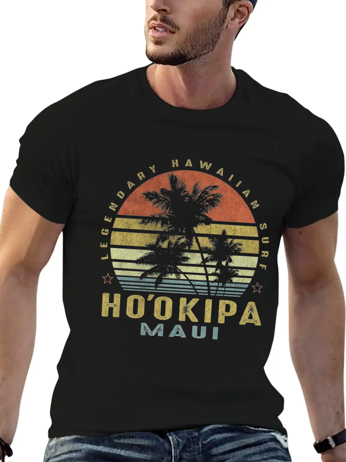 Hookipa Maui Palm Sunset Beach Relaxed Everyday Tee – Lightweight And Durable Cotton