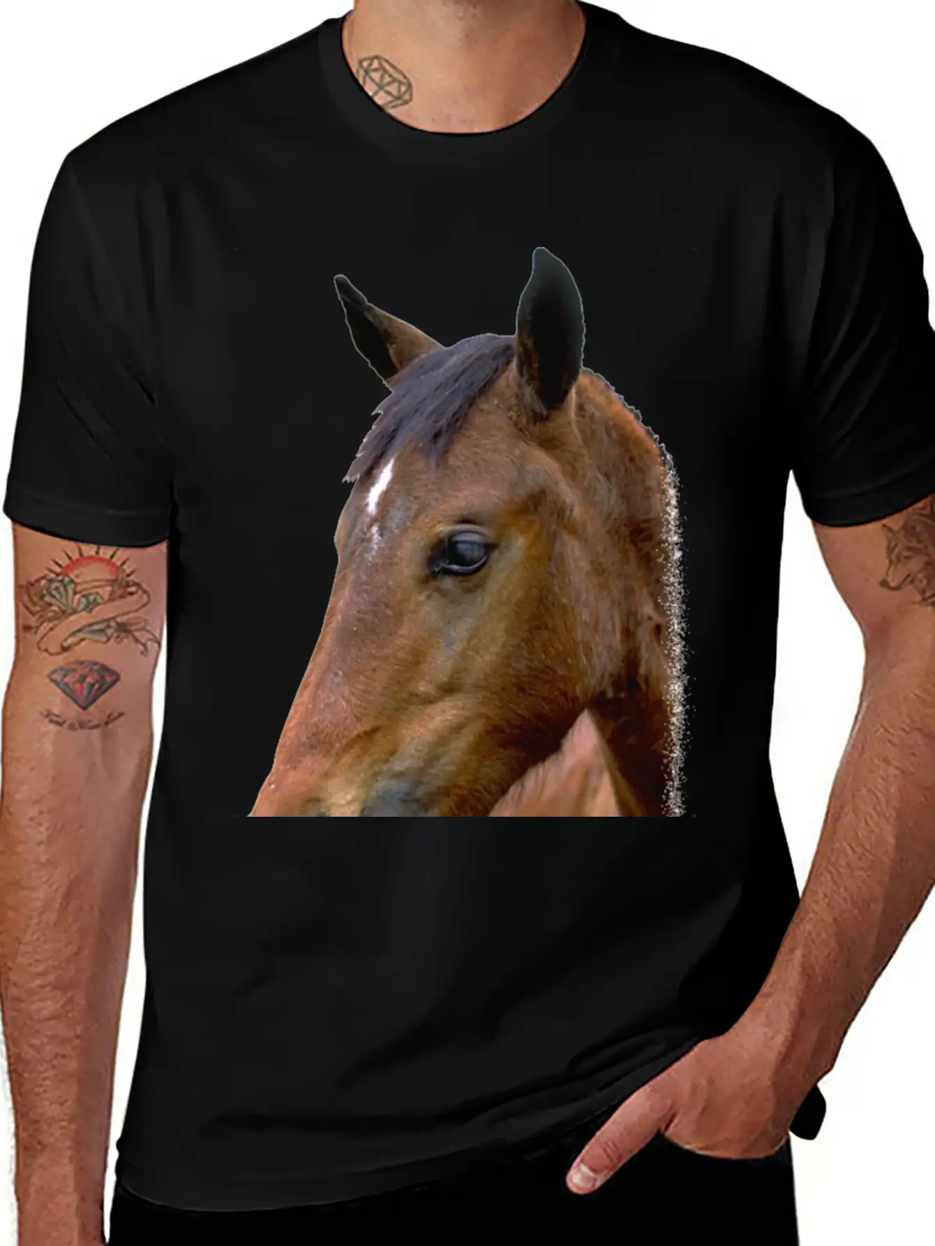 Horse Head Race Horse Stylish Everyday T-Shirt – Unisex Basic Cotton Tee