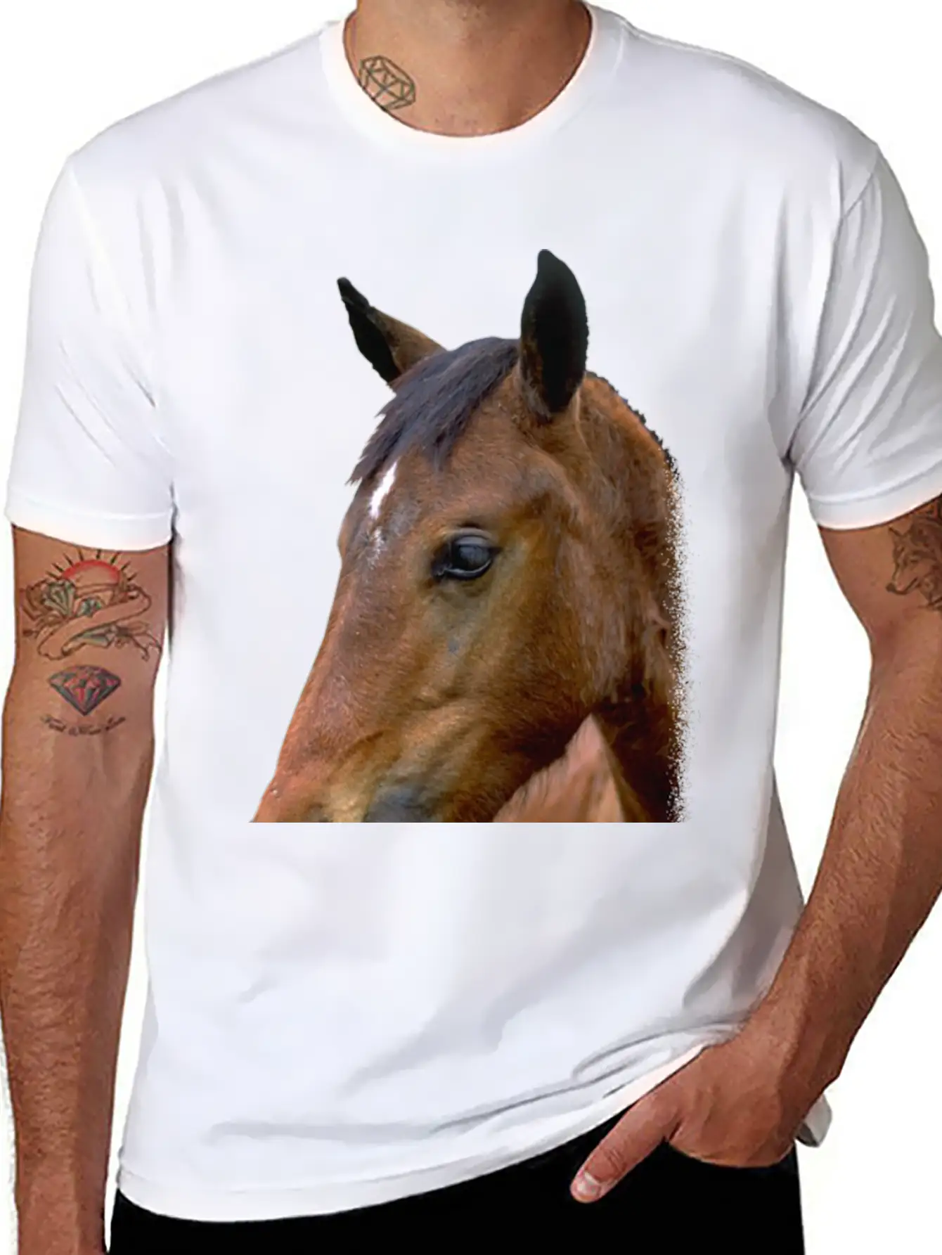 Horse Head Race Horse Stylish Everyday T-Shirt – Unisex Basic Cotton Tee