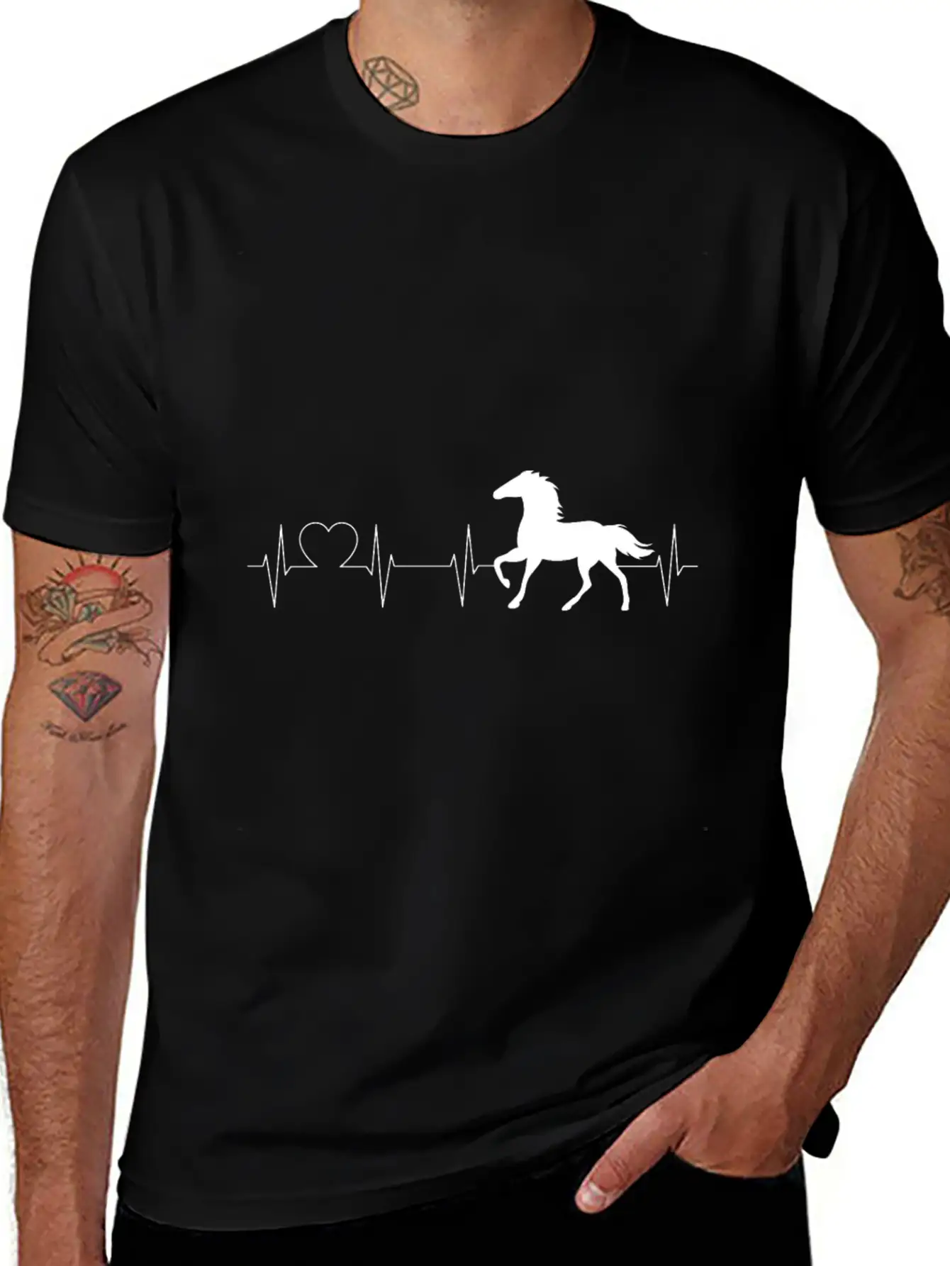 Horse HeartbeatHorse Heartbeat Basic Graphic T-Shirt – Daily Comfort In Soft Cotton