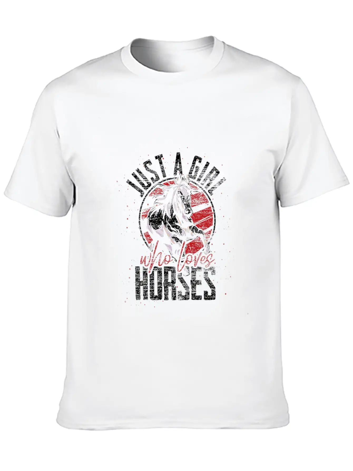 Horse Lover Just A Girl Who Loves Horses Shirt Lightweight Cotton T-Shirt – Daily Comfort Graphic Shirt