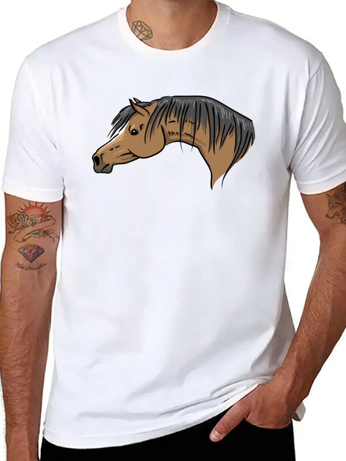 Horse Portrait Stylish Everyday T-Shirt – Unisex Basic Cotton Tee