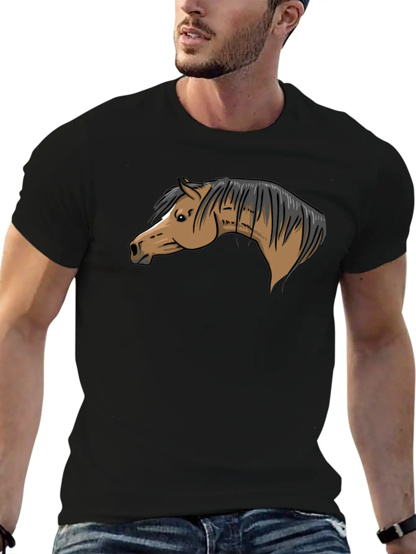 Horse Portrait Stylish Everyday T-Shirt – Unisex Basic Cotton Tee