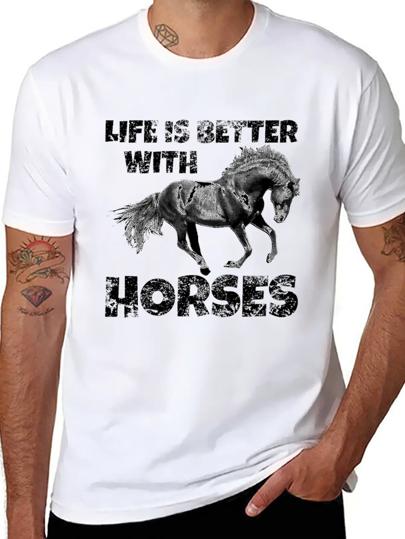 Horse Riding Stable Girl Ride Horses Basic Graphic T-Shirt – Daily Comfort In Soft Cotton