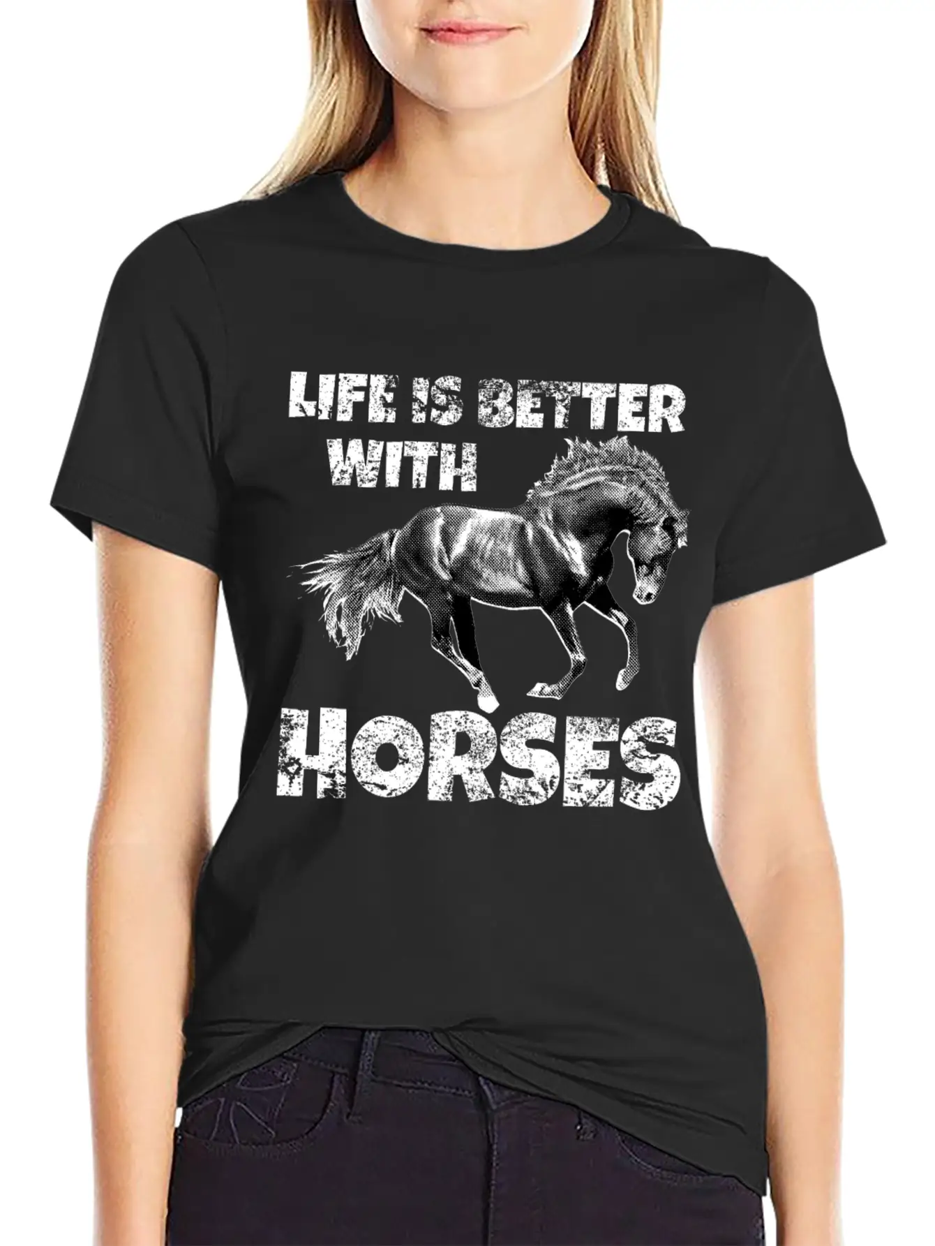 Horse Riding Stable Girl Ride Horses Basic Graphic T-Shirt – Daily Comfort In Soft Cotton