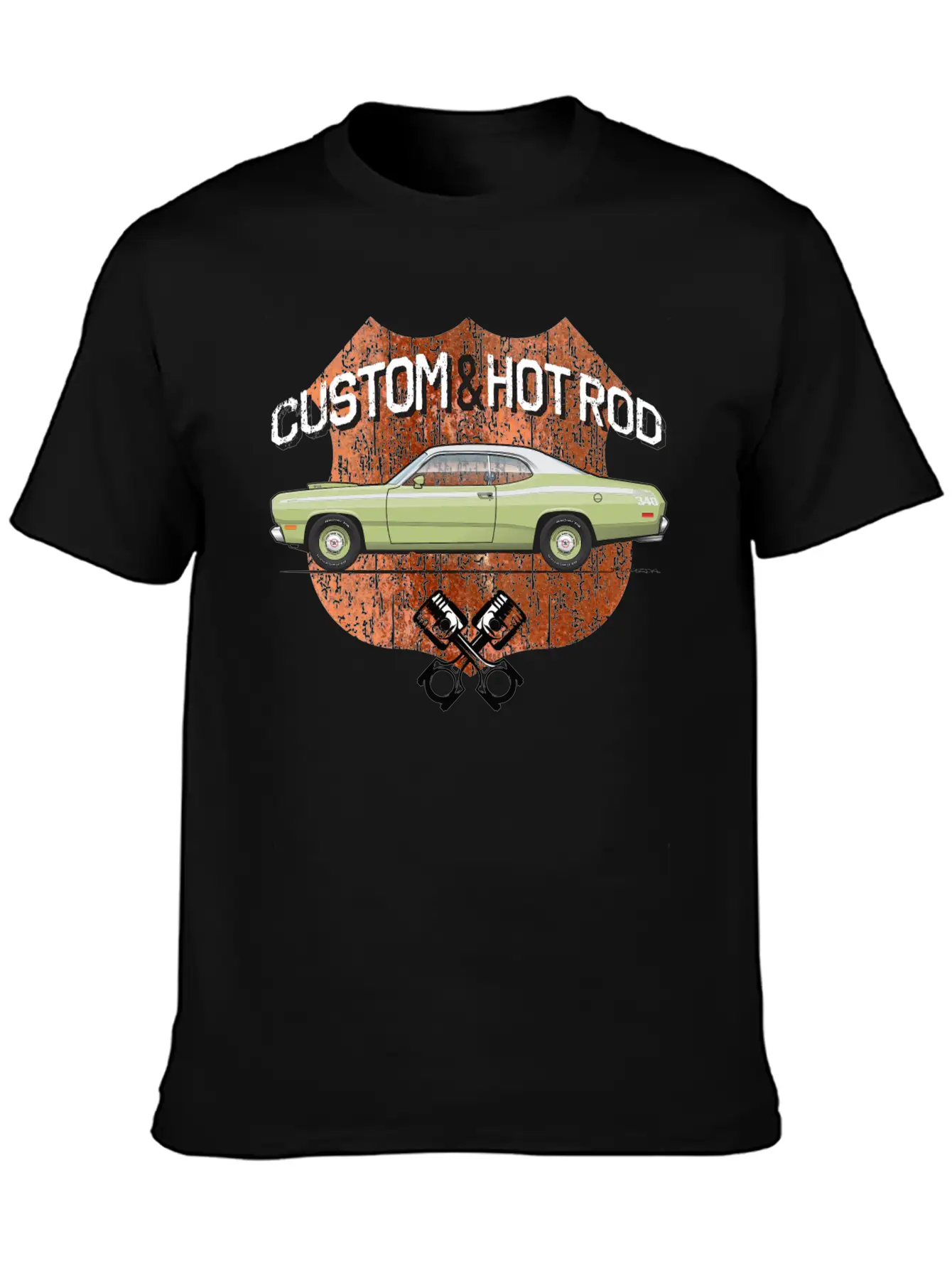 Hot Rod Mist Green Casual Graphic T-Shirt – Simple And Comfortable Daily Wear