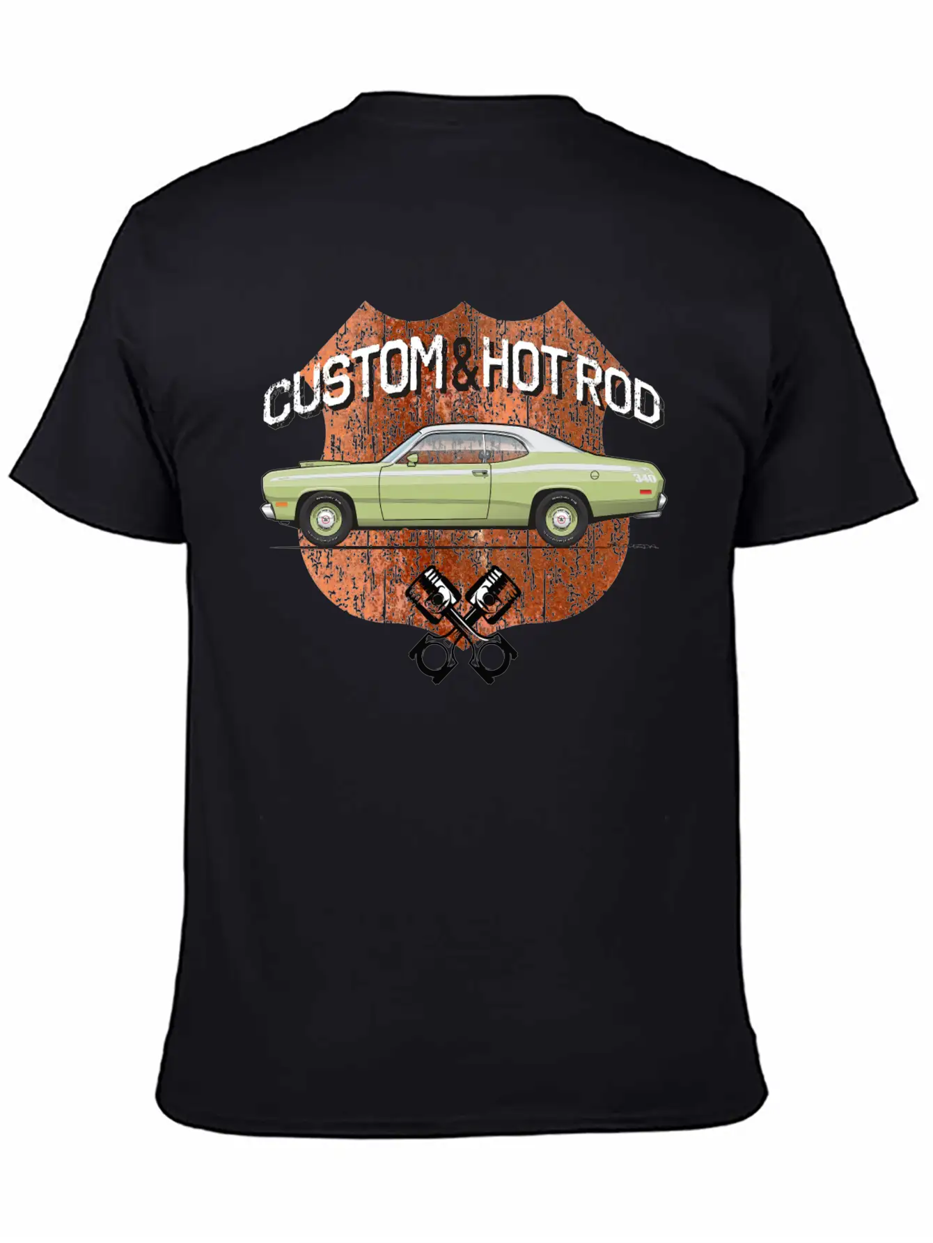Hot Rod Mist Green Casual Graphic T-Shirt – Simple And Comfortable Daily Wear
