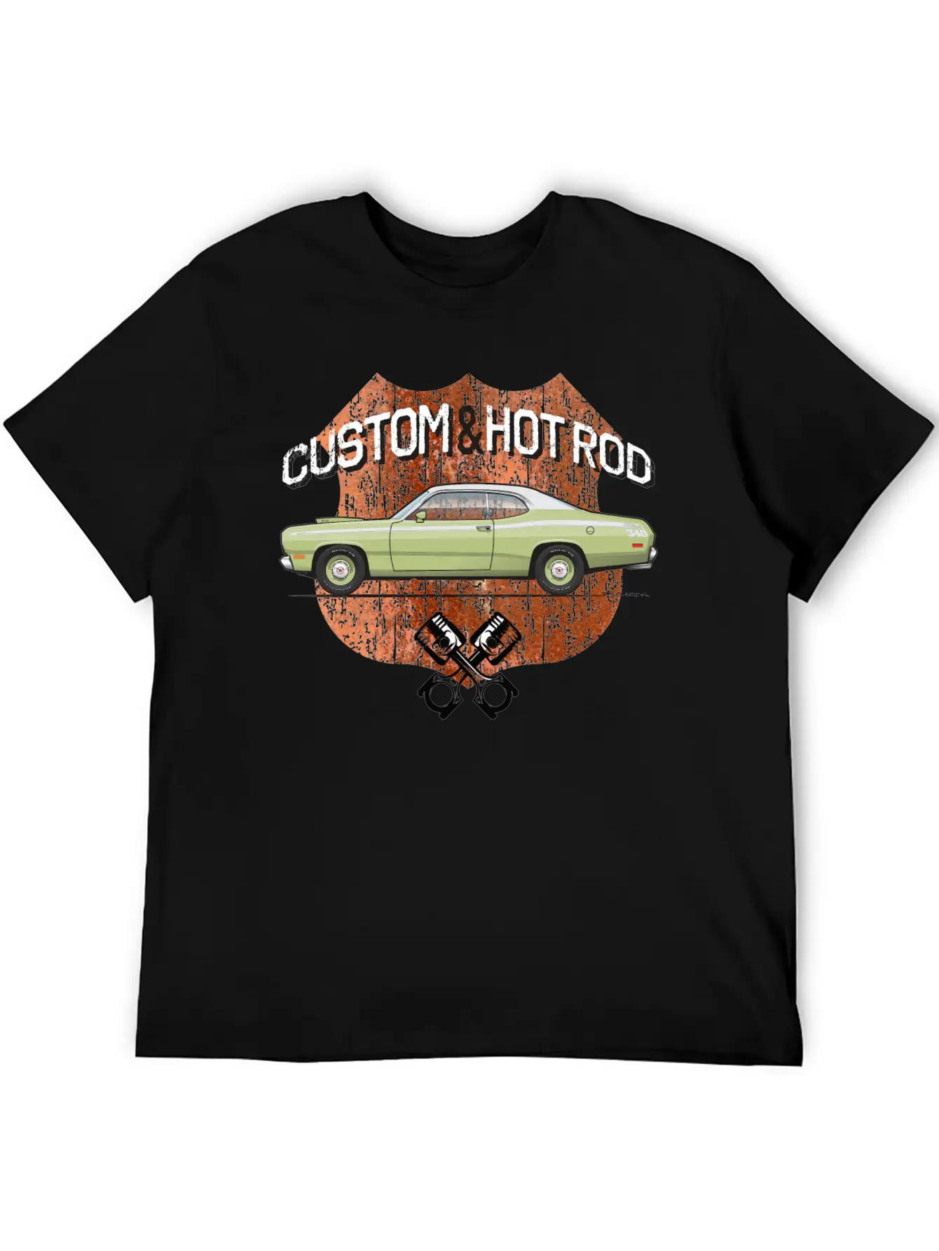 Hot Rod Mist Green Casual Graphic T-Shirt – Simple And Comfortable Daily Wear