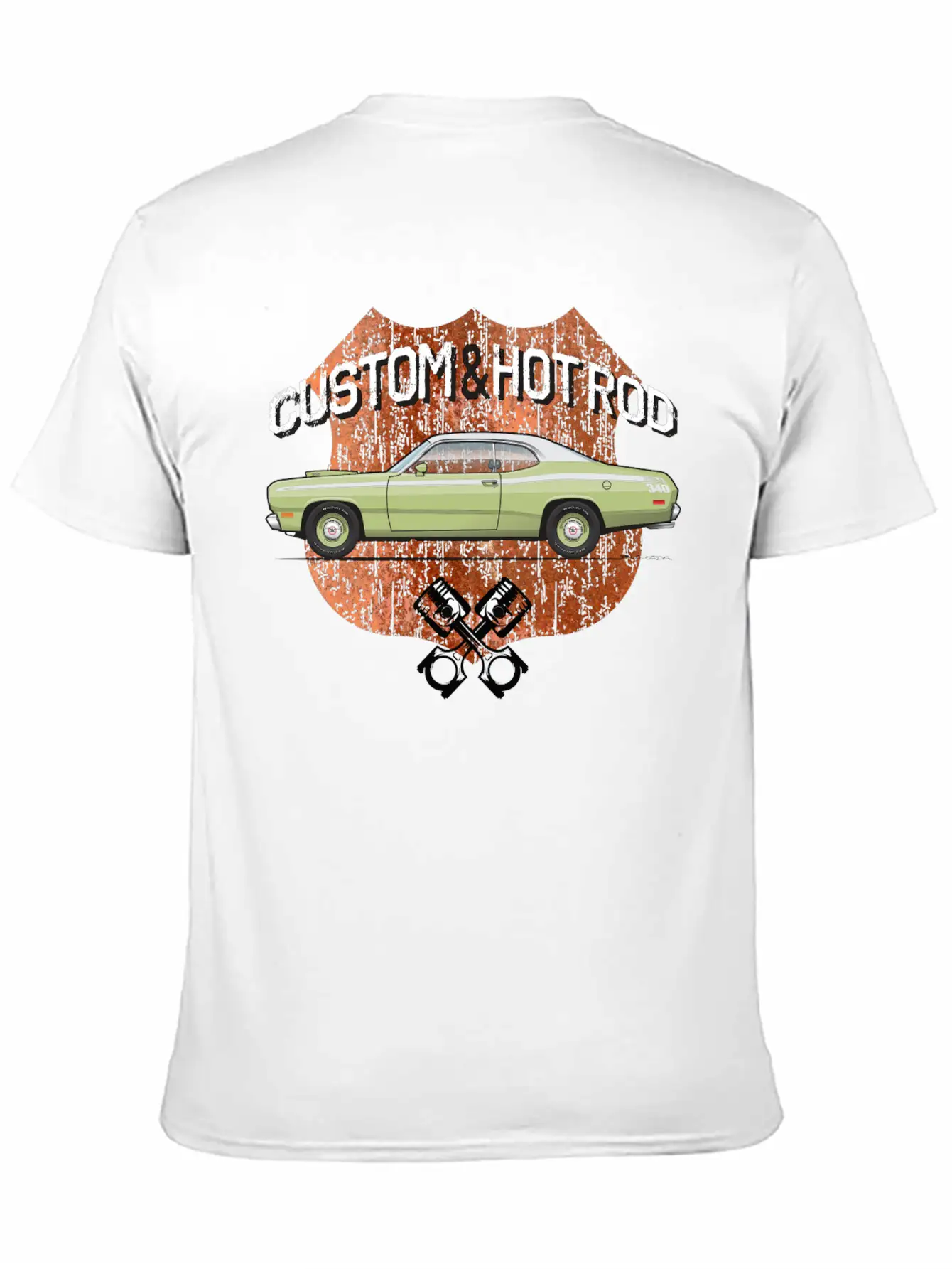 Hot Rod Mist Green Casual Graphic T-Shirt – Simple And Comfortable Daily Wear