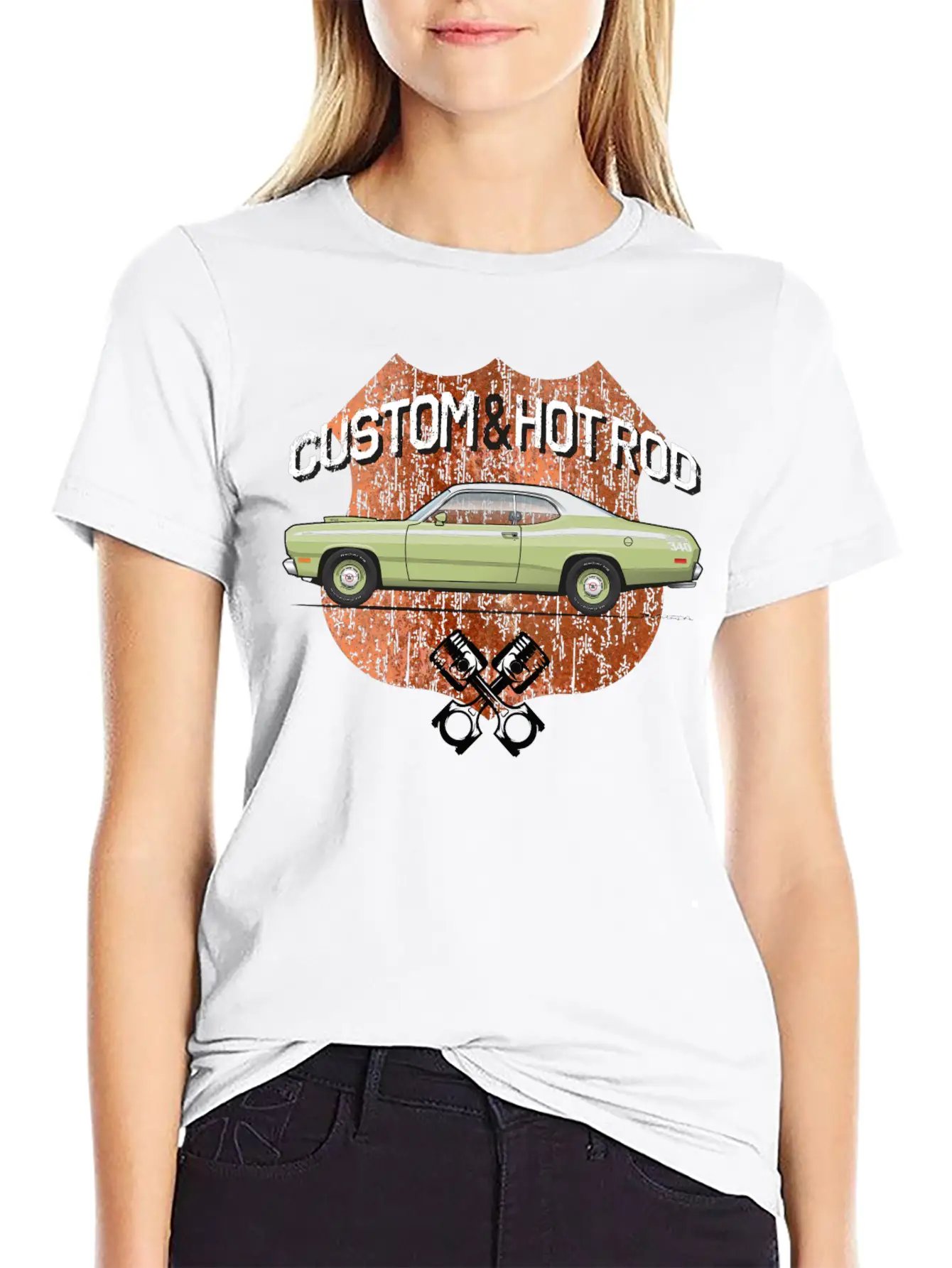 Hot Rod Mist Green Casual Graphic T-Shirt – Simple And Comfortable Daily Wear