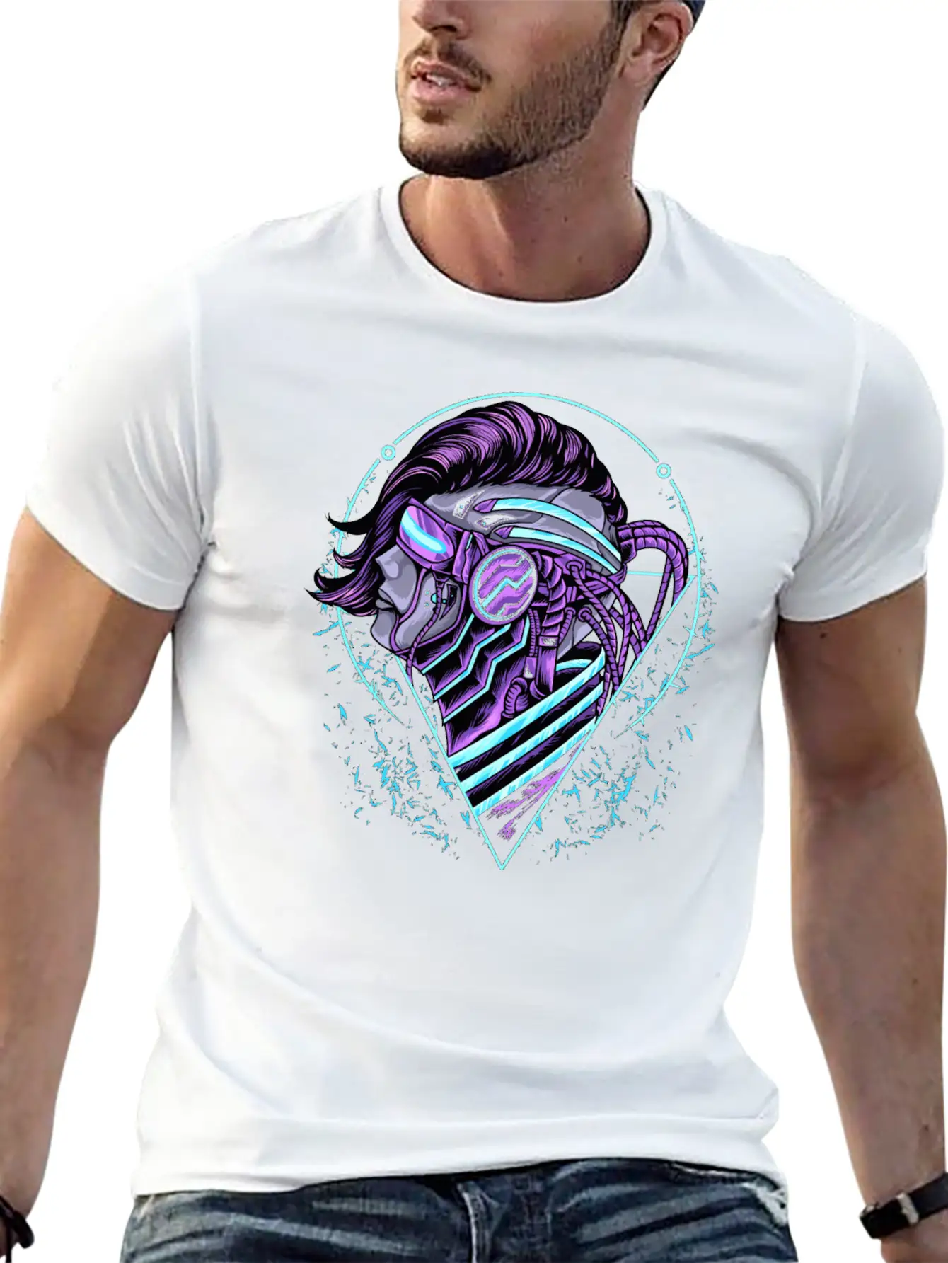 Human Cyberpunk Stylish Everyday T-Shirt – Unisex Basic Cotton Tee