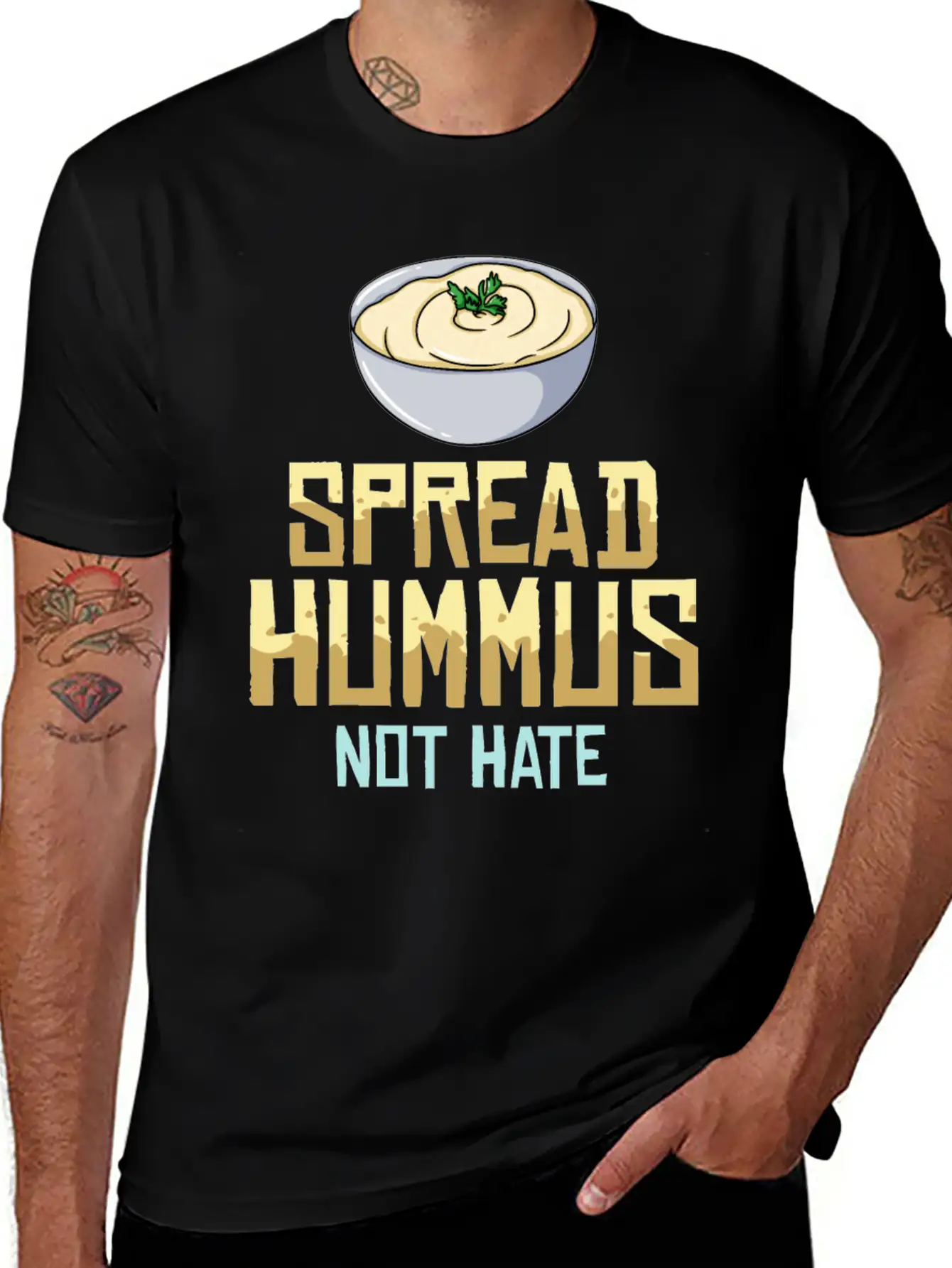 Hummus Healthy Gift Recipes Black Bean Breathable Graphic T-Shirt – Perfect For Casual Days