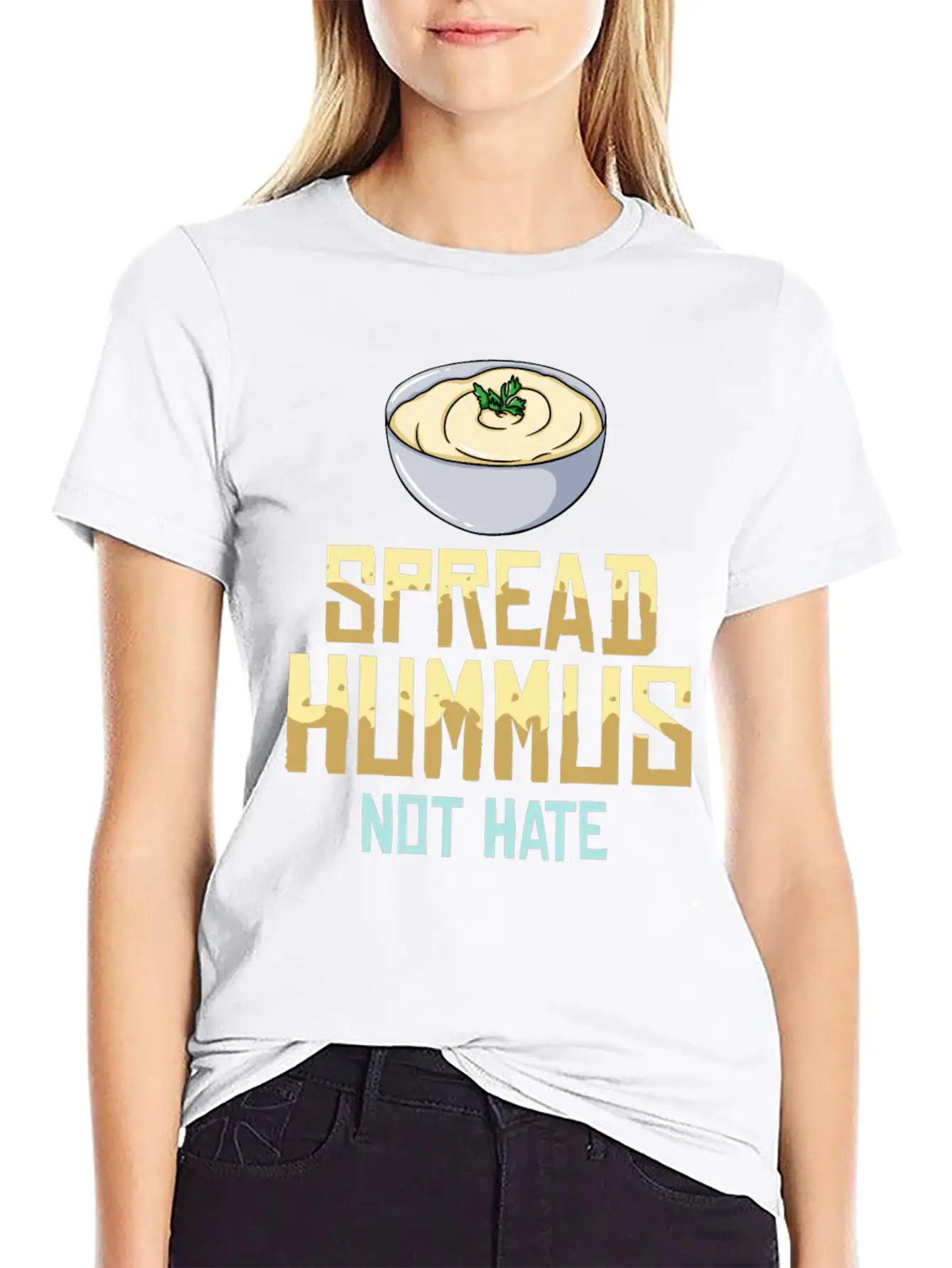 Hummus Healthy Gift Recipes Black Bean Breathable Graphic T-Shirt – Perfect For Casual Days