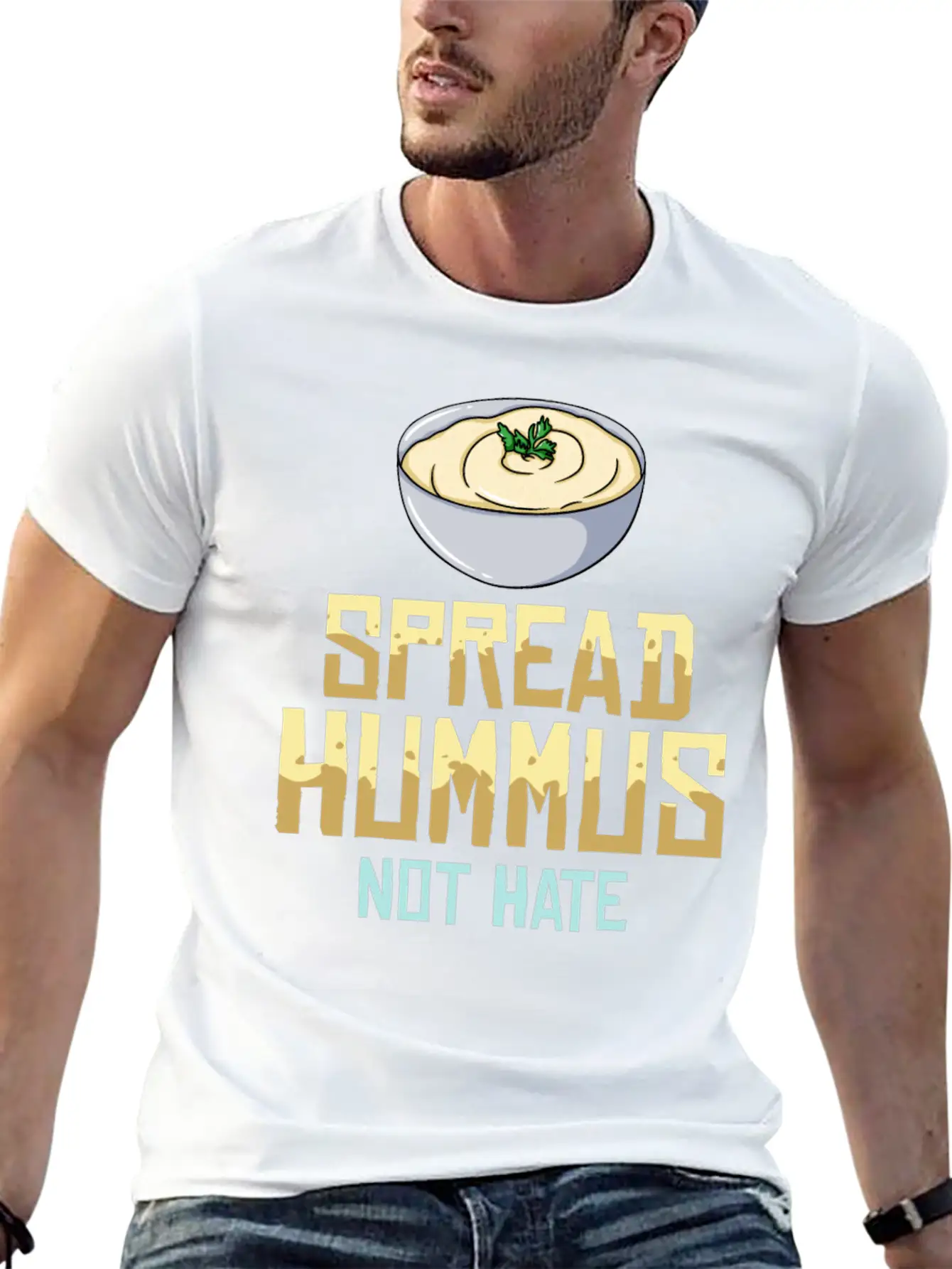 Hummus Healthy Gift Recipes Black Bean Breathable Graphic T-Shirt – Perfect For Casual Days