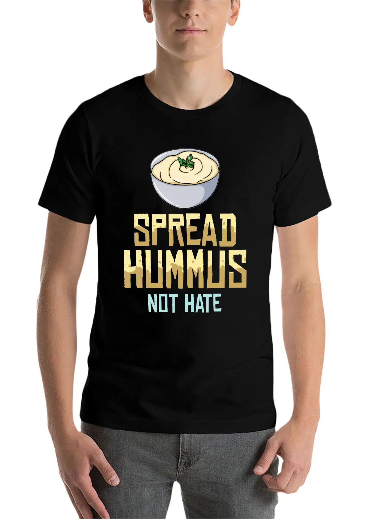 Hummus Healthy Gift Recipes Black Bean Breathable Graphic T-Shirt – Perfect For Casual Days