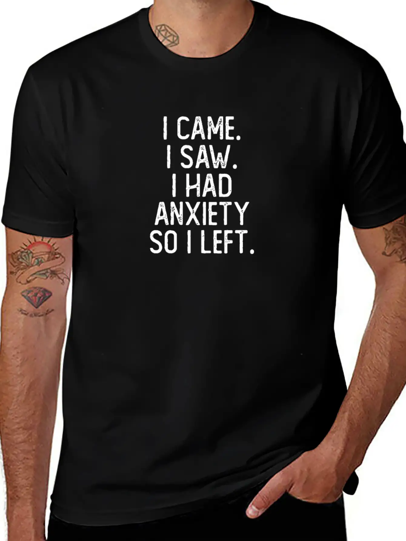 I Came I Saw I Had Anxiety I Left Introverted Basic Graphic T-Shirt – Daily Comfort In Soft Cotton