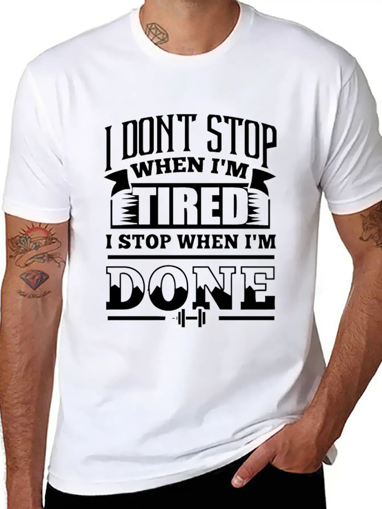 I Dont Stop When Im Tired Lightweight Cotton T-Shirt – Daily Comfort Graphic Shirt