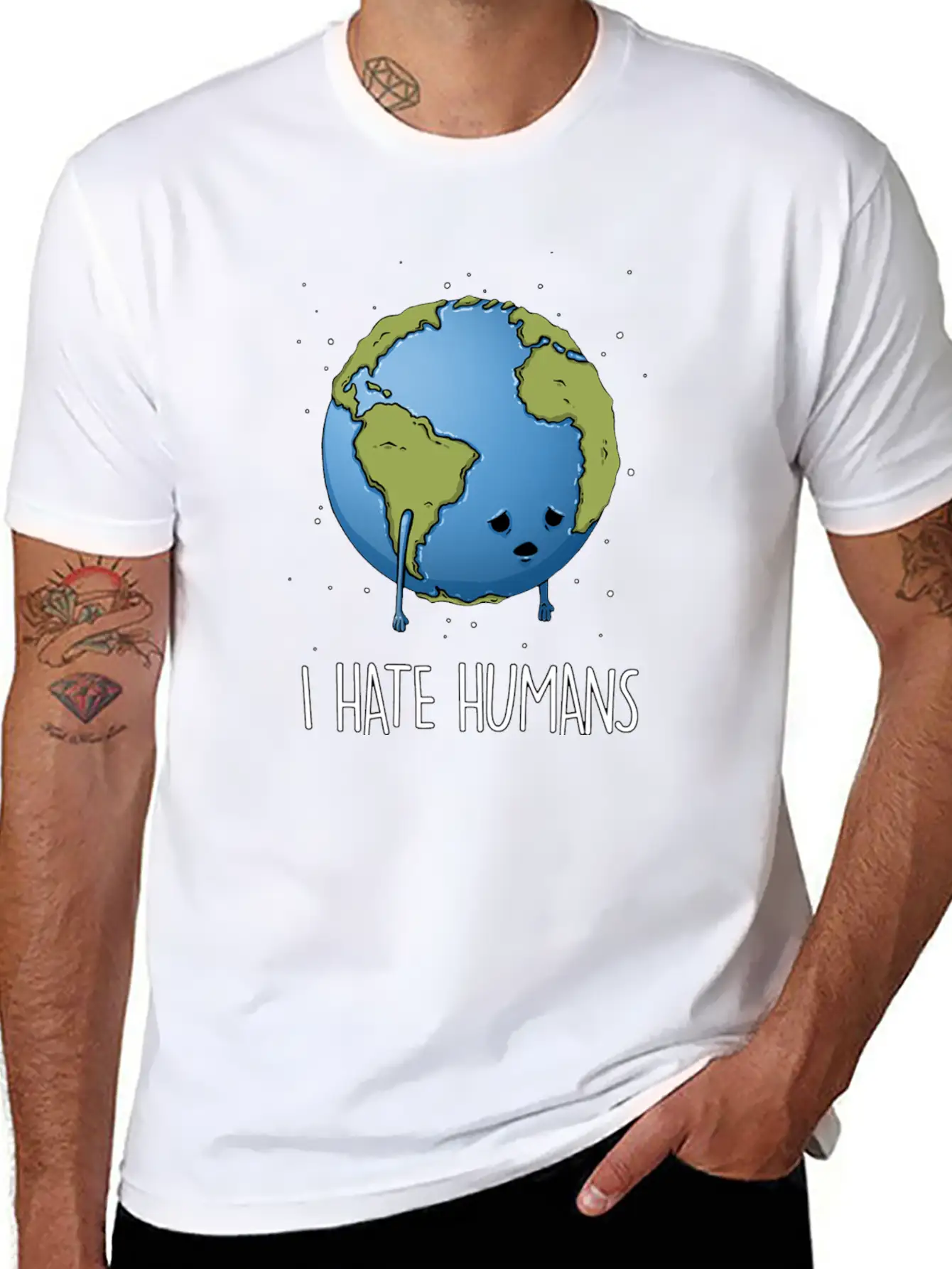 I Hate Humans Stylish Everyday T-Shirt – Unisex Basic Cotton Tee