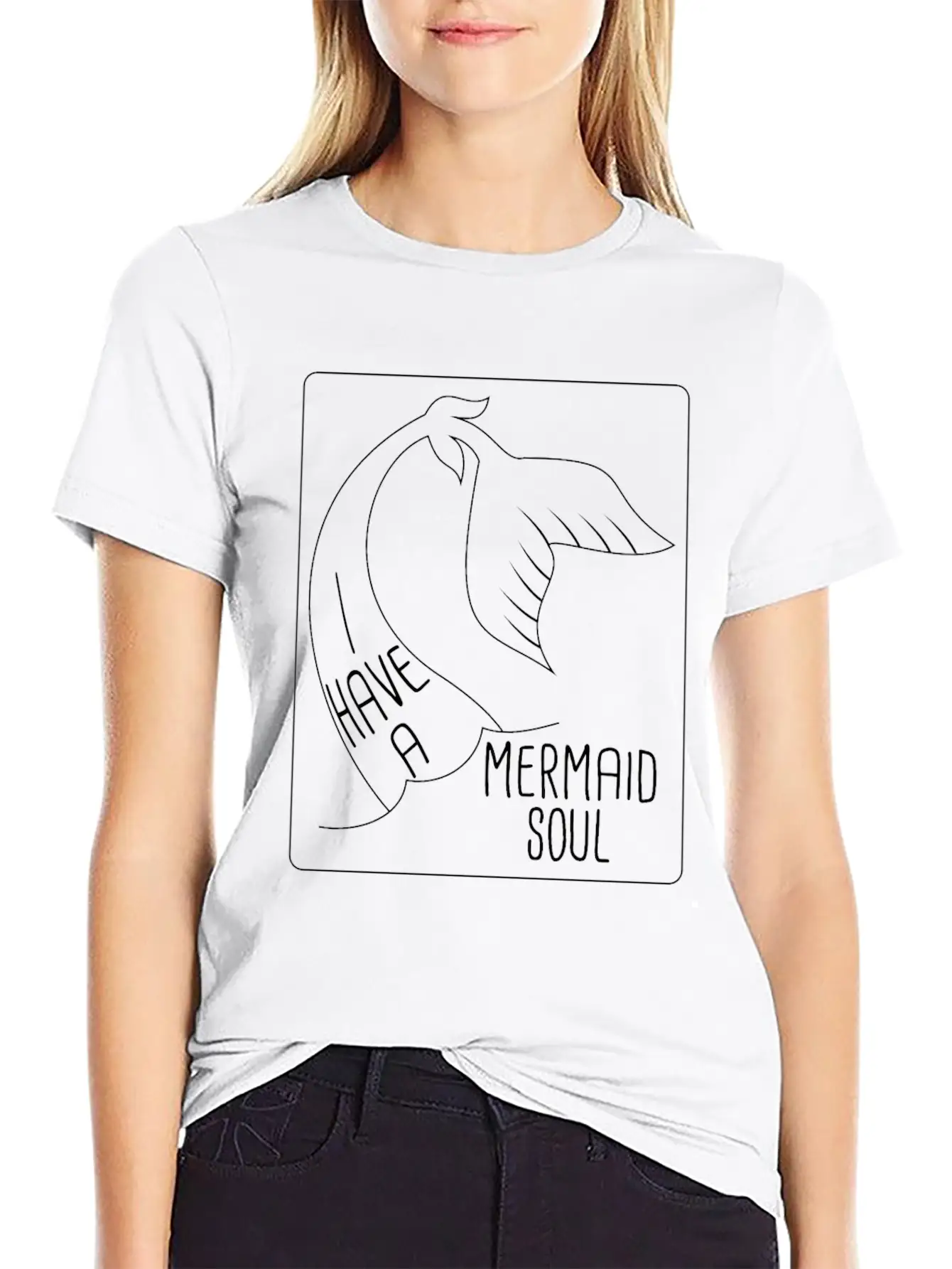 I Have A Mermaid Soul Classic Crew Neck Graphic Tee – Everyday Minimal Look