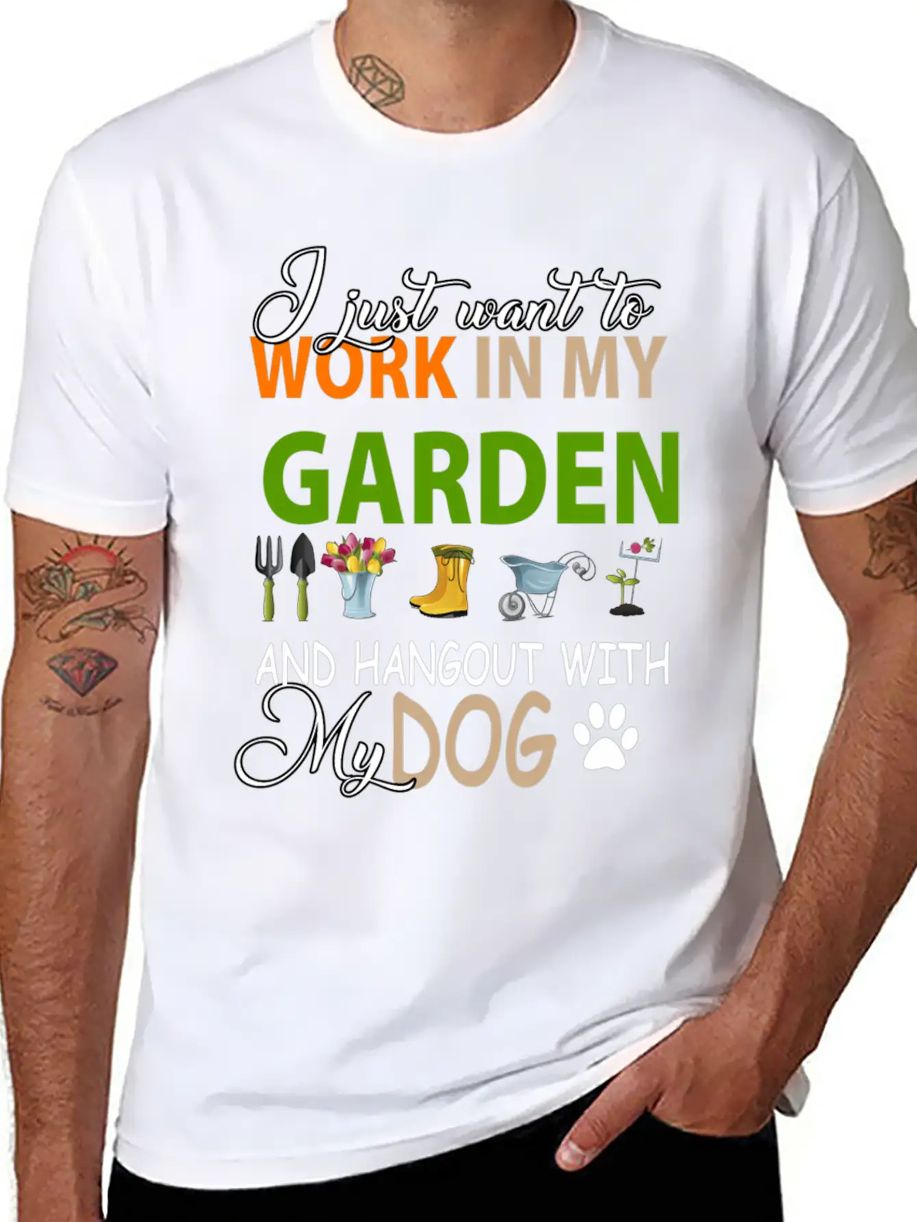 I Just Want To Work In My Garden And Hangout With Stylish Everyday T-Shirt – Unisex Basic Cotton Tee